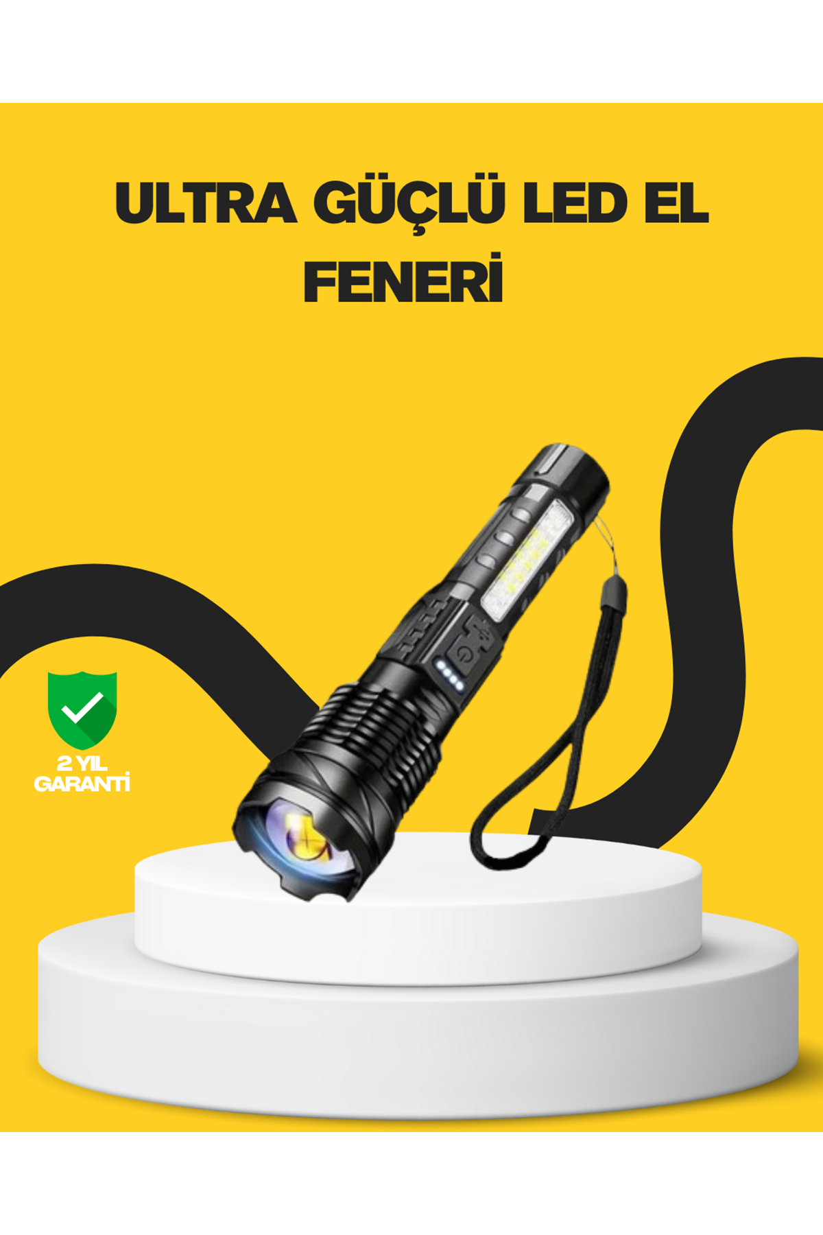 Güçlü LED El Feneri Şarj Edilebilir Çok Modlu