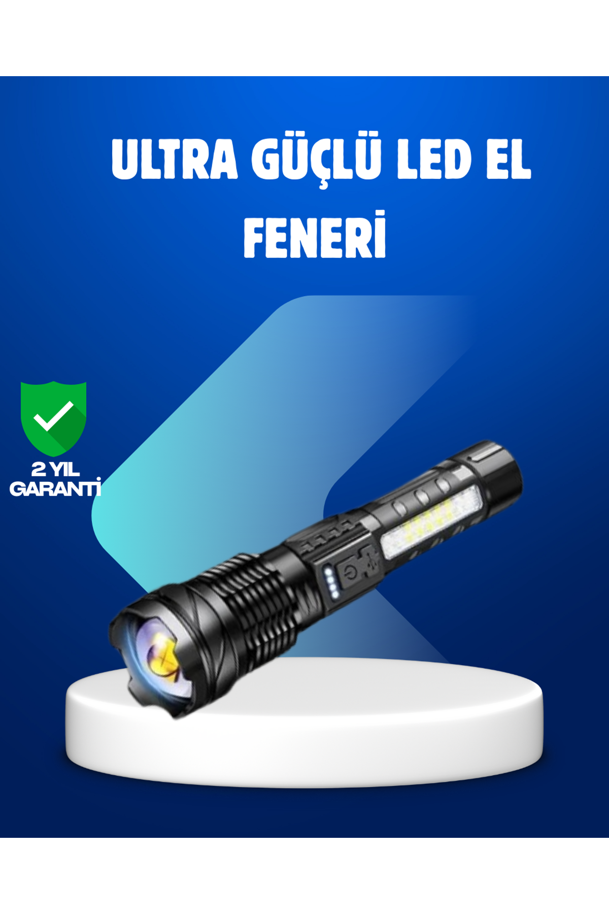 Güçlü LED El Feneri Şarj Edilebilir Çok Modlu