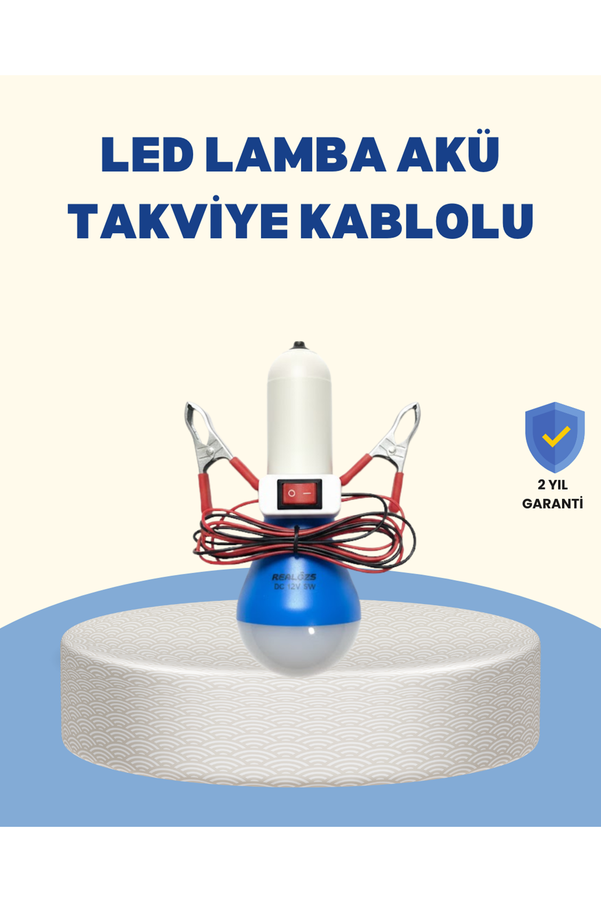Timsah Kıskaçlı 12V LED Ampul Kamp ve Acil Durum Lambası