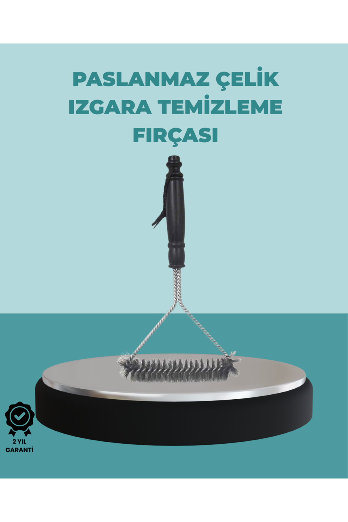 Uzun Saplı Paslanmaz Çelik Izgara Temizlik Fırçası