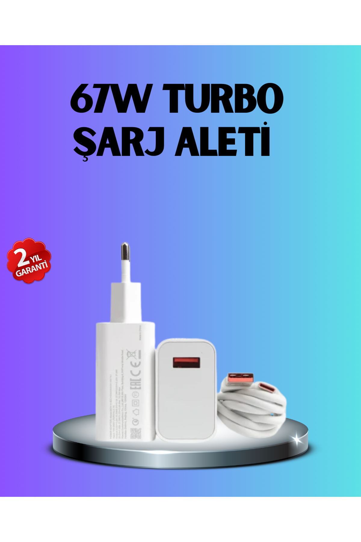 67 Watt Type C Hızlı Şarj Başlık Xiaomi Black Shark Uyumlu