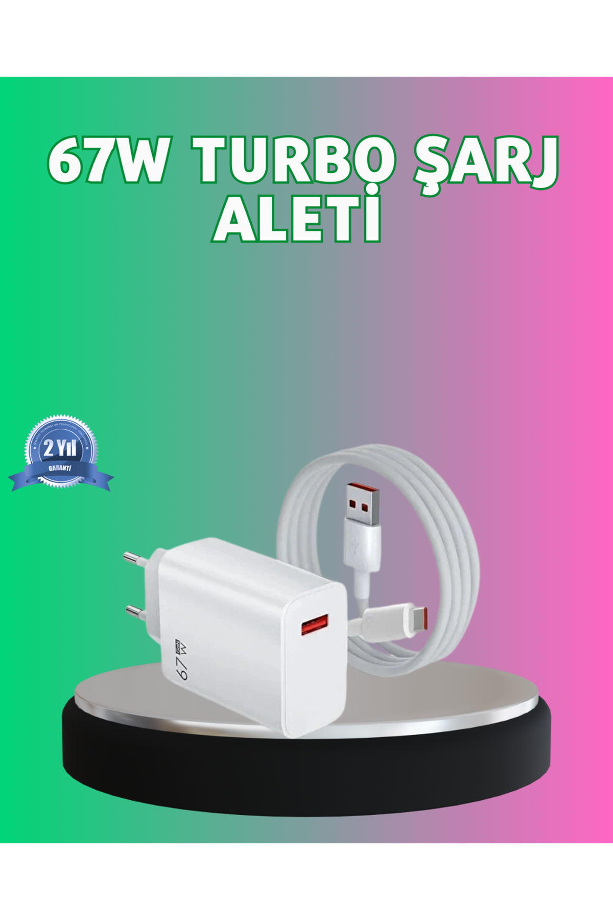 67 Watt Güçlü Turbo Şarj Aleti Samsung Note 10 Note 20 Uyumlu