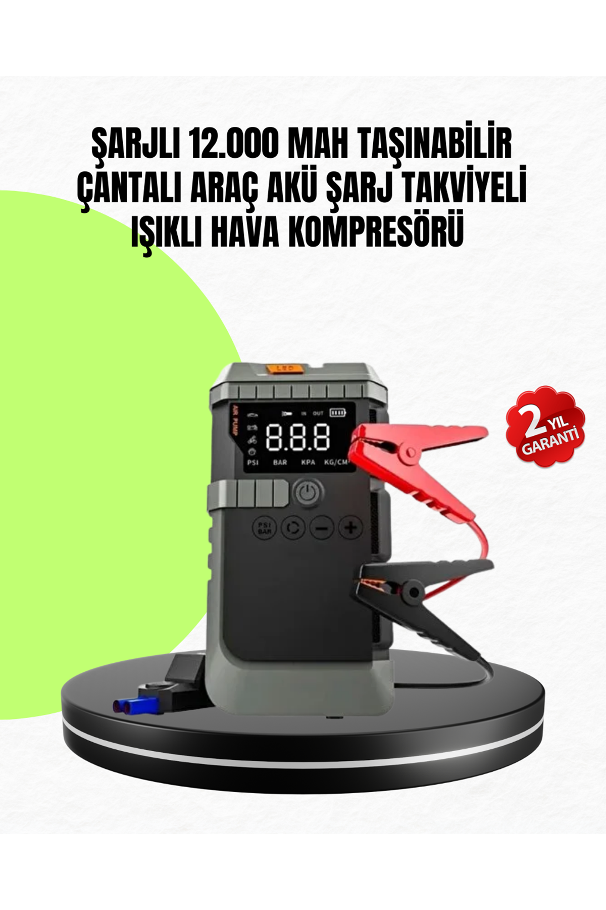 4’ü 1 Arada Powerbank Özellikli Araç Akü Şarj Takviye Cihazı