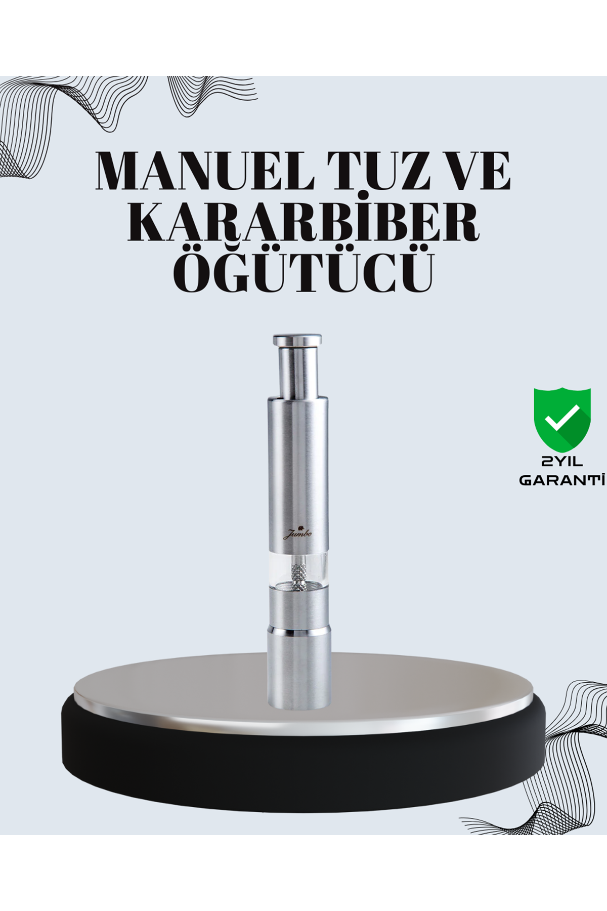Tuz ve Kararbiber Öğütücü - Şeffaf Akrilik Hazne