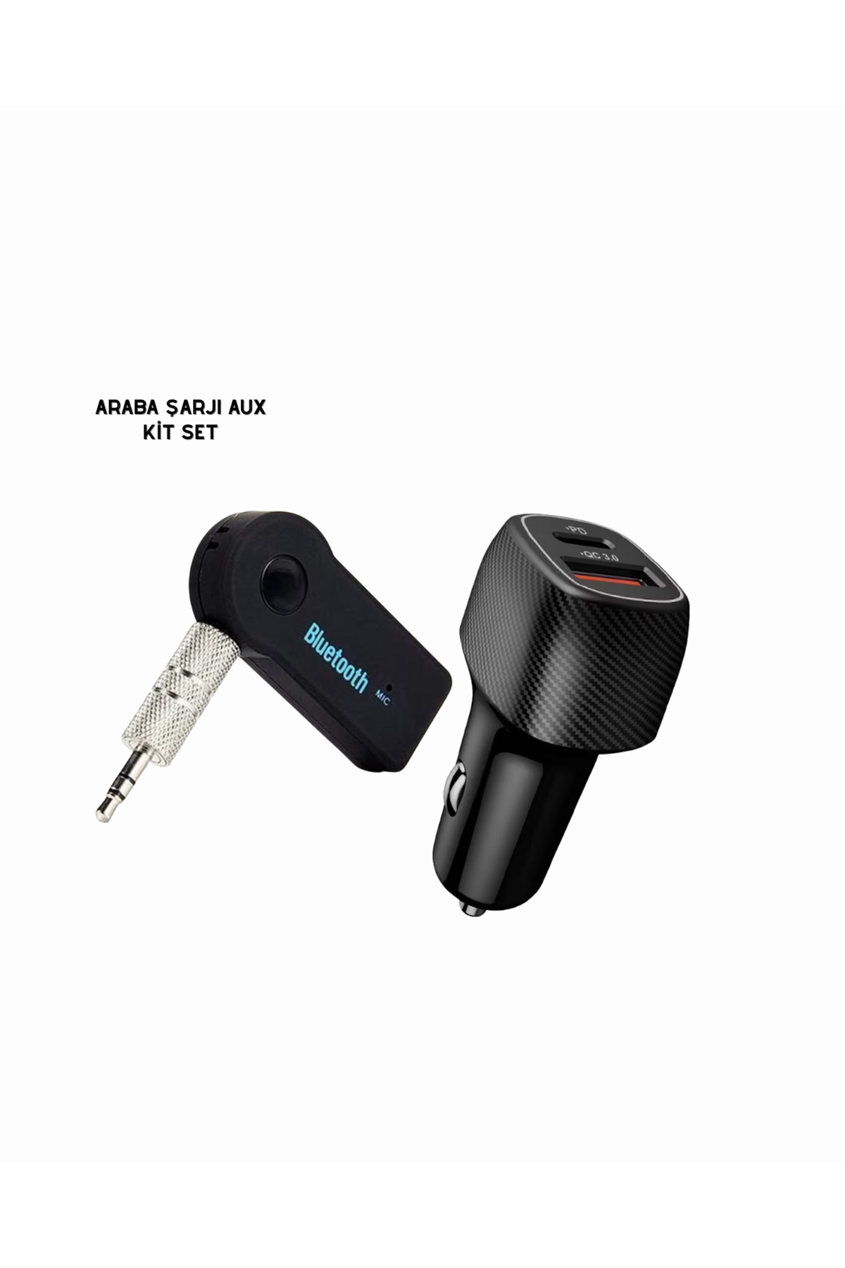 Araç İçi Bluetooth Müzik Kiti + Type-C PD Araç Şarjı Seti