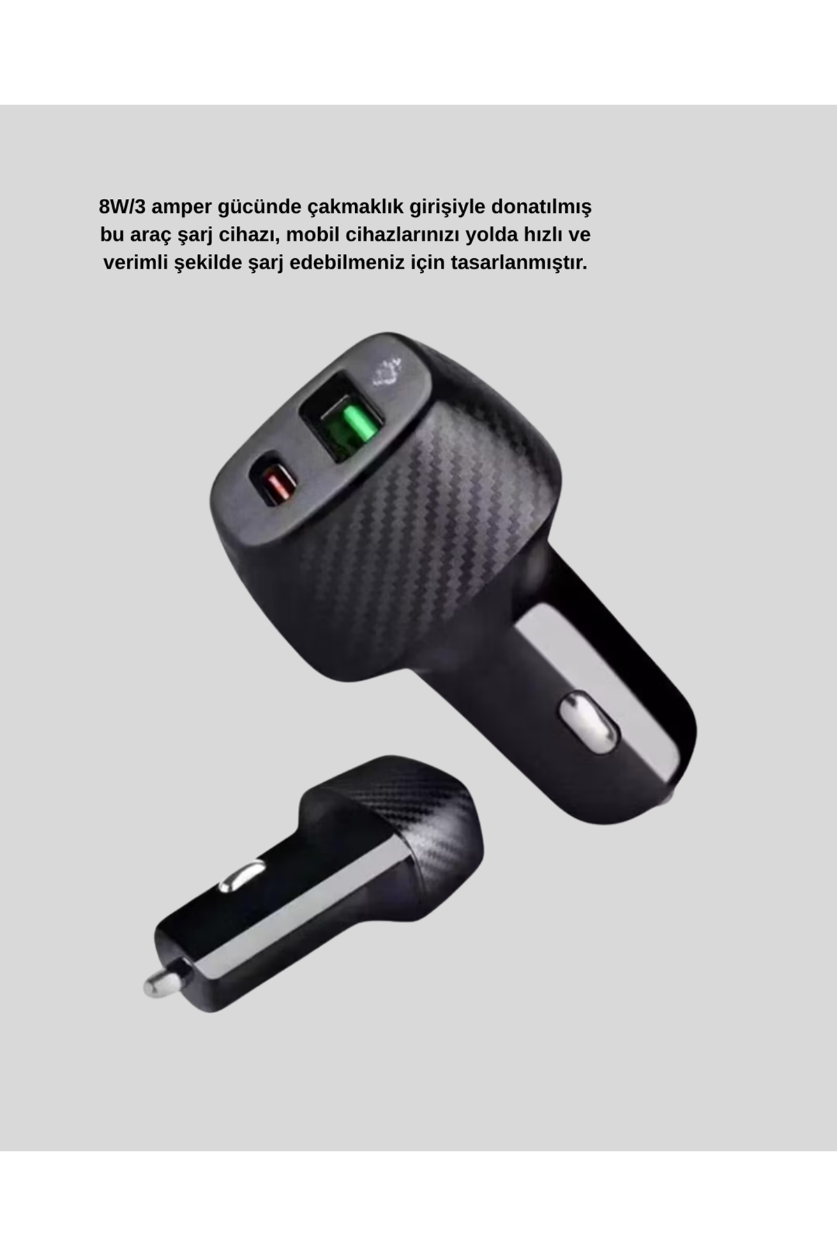 Araç İçi Bluetooth Müzik Kiti + Type-C PD Araç Şarjı Seti