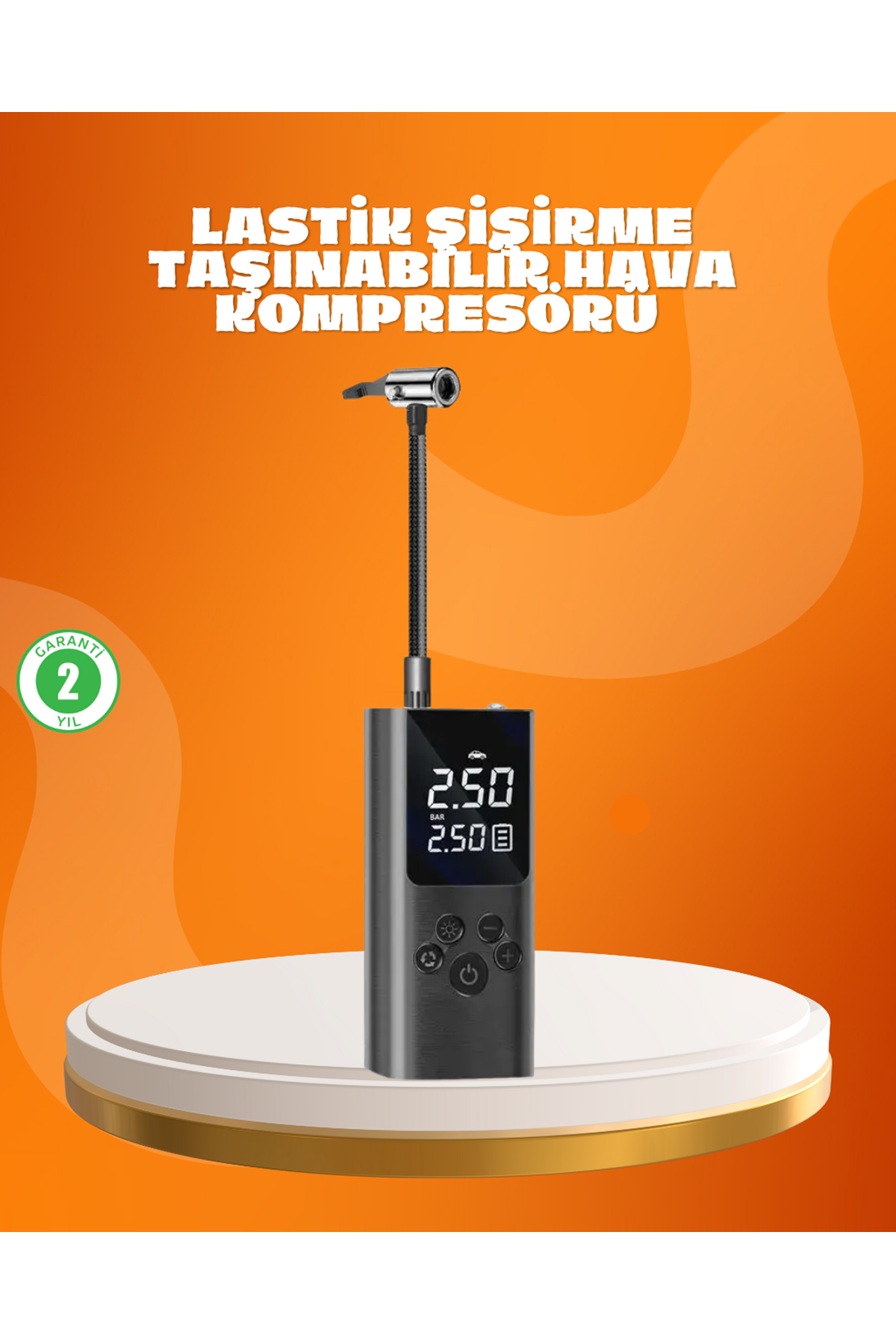Çoklu Valf Adaptörlü Dijital Hava Pompası