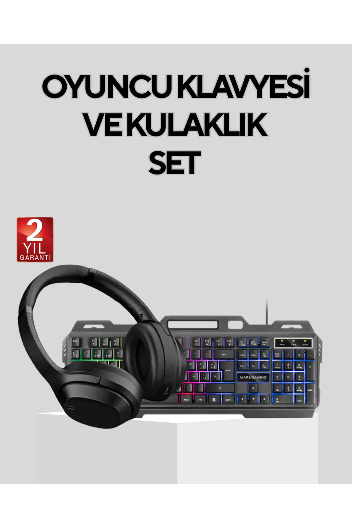 Gaming Set Işıklı Klavye Mouse + Bluetooth 5.2 Kulaklık Oyuncu Paketi