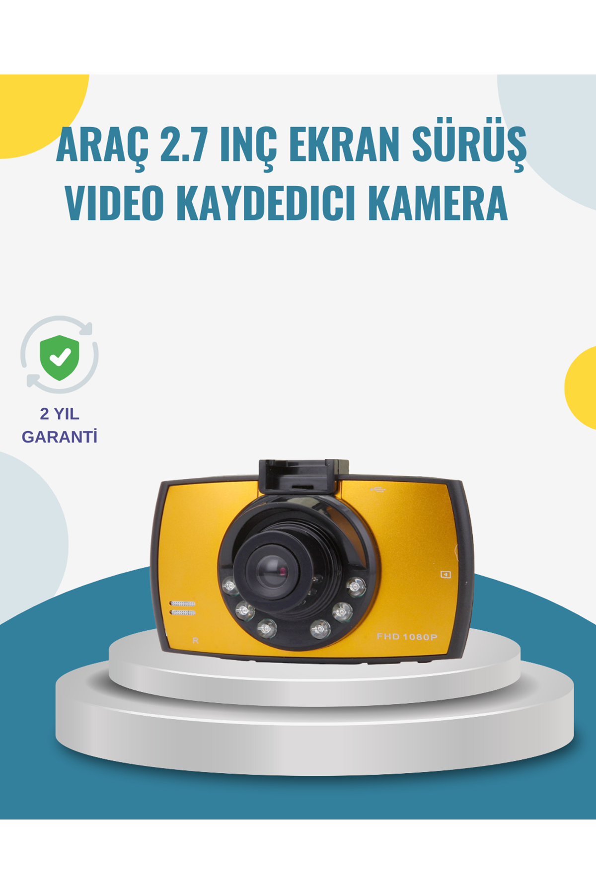 Araç İçi HD DVR Kamera G Sensor ve Hareket Algılama Özellikli