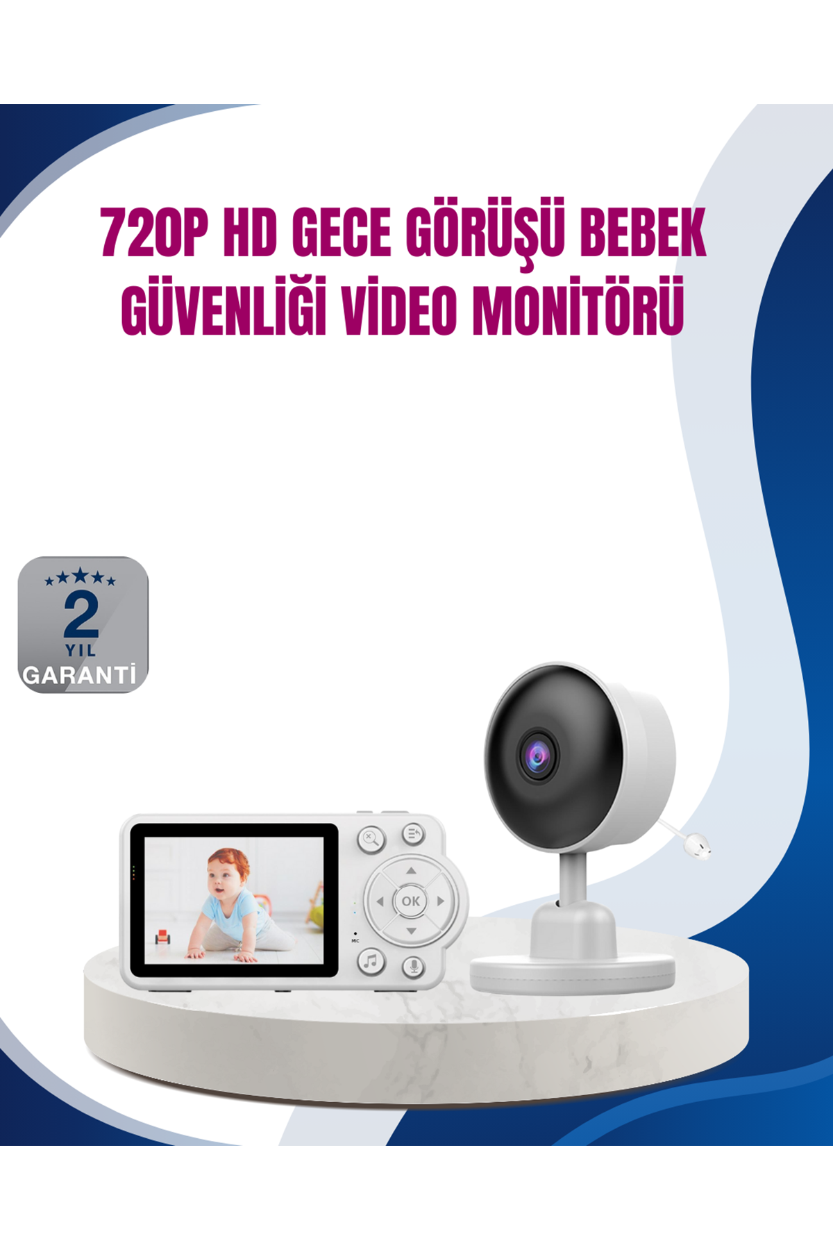 Bebek Monitörü Cry Detection ve HD Gece Görüş Destekli