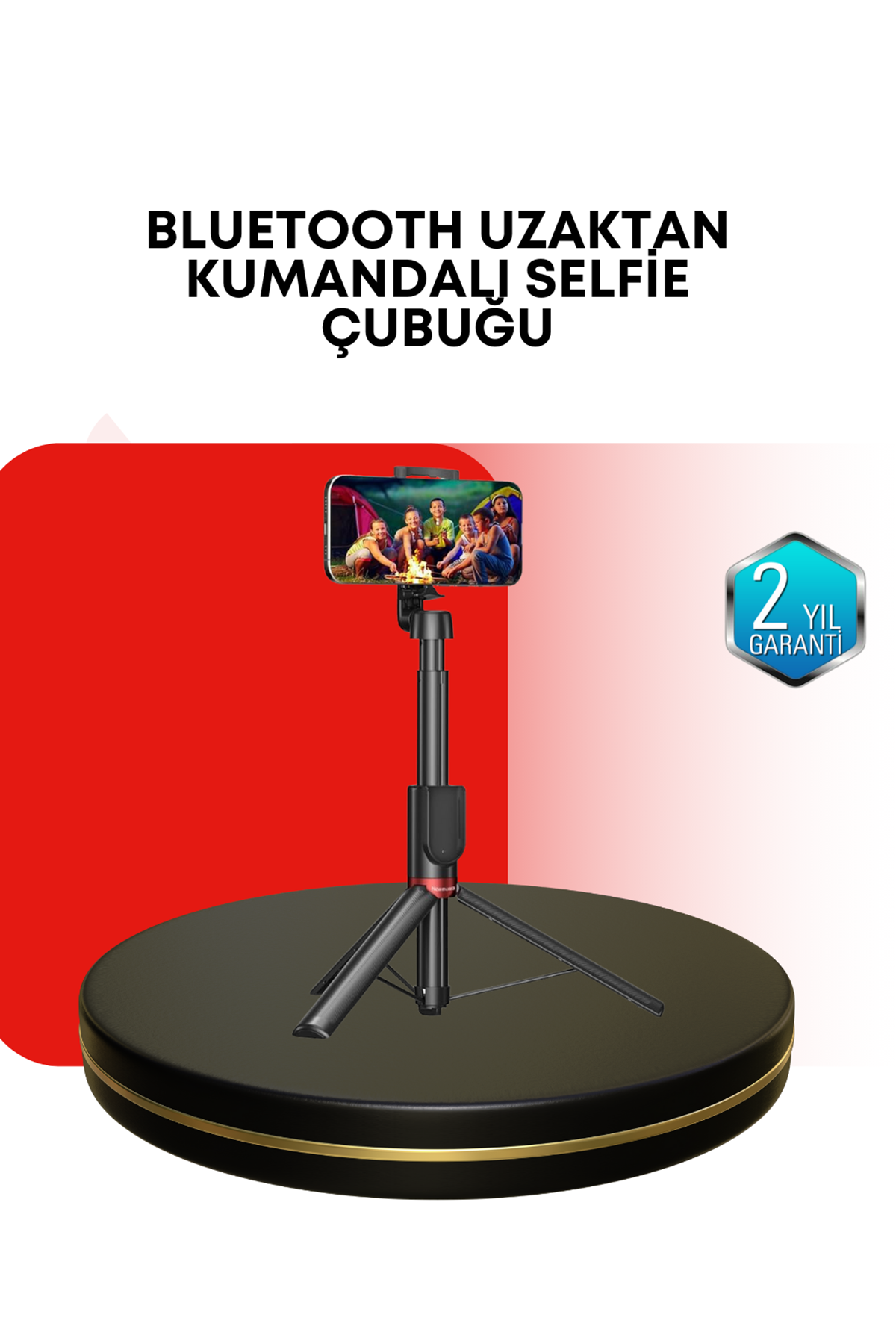 Dikey ve Yatay Çekim Destekli Selfie Stick Tripod