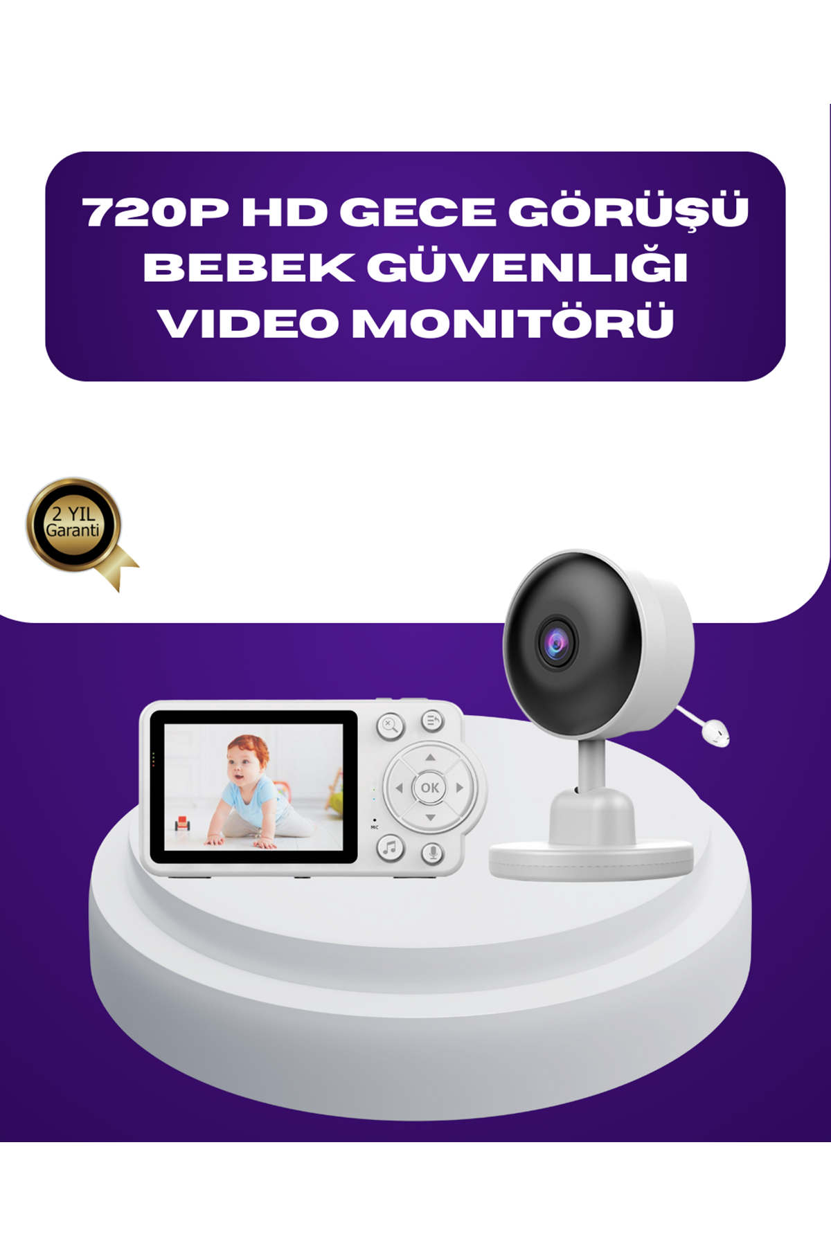 2.8 İnç Ekranlı Bebek Kamerası Gece Görüşlü ve Sesli İletişim