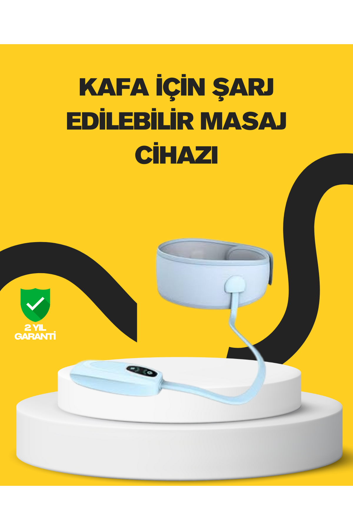 Baş ve Şakak Masaj Aleti Isı Destekli Derin Rahatlama