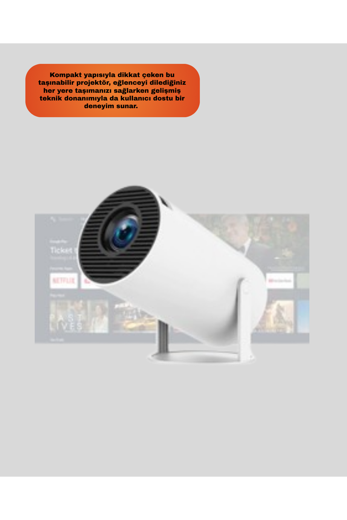 Oyun Konsolu Uyumlu Kablosuz Projeksiyon Cihazı Ev Sinema Deneyimi