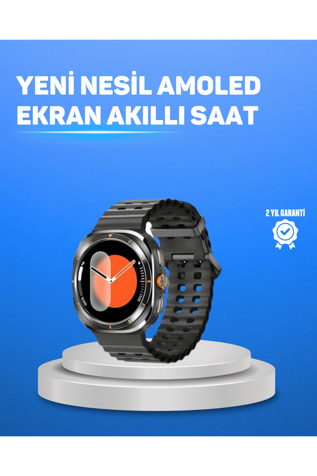 Değiştirilebilir Kordonlu Akıllı Saat IPS Ekran ve Bildirim Desteği