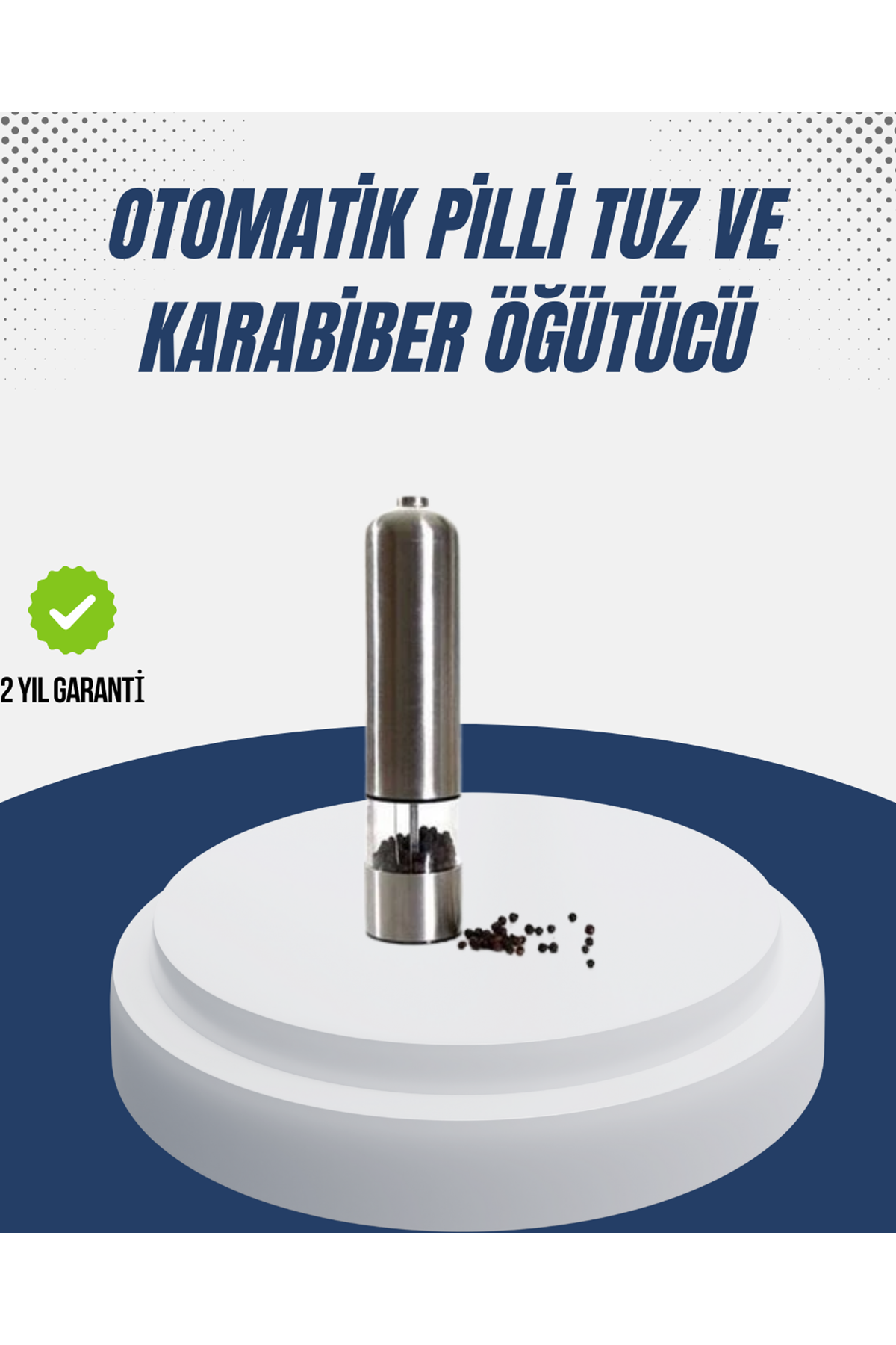 Otomatik Baharat Değirmeni Paslanmaz Gövde Ergonomik Tasarım