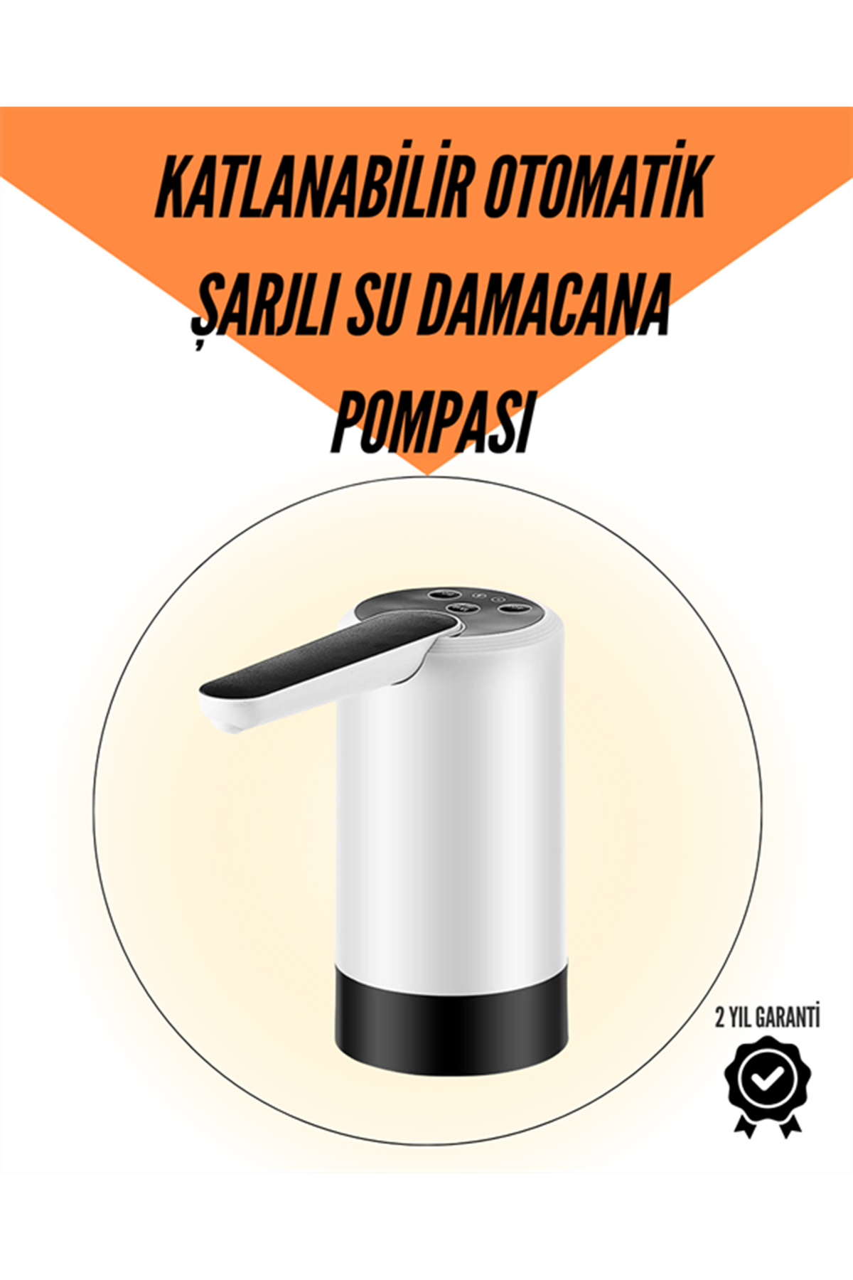 Taşınabilir Şarjlı Damacana Su Pompası Hijyenik Tasarım