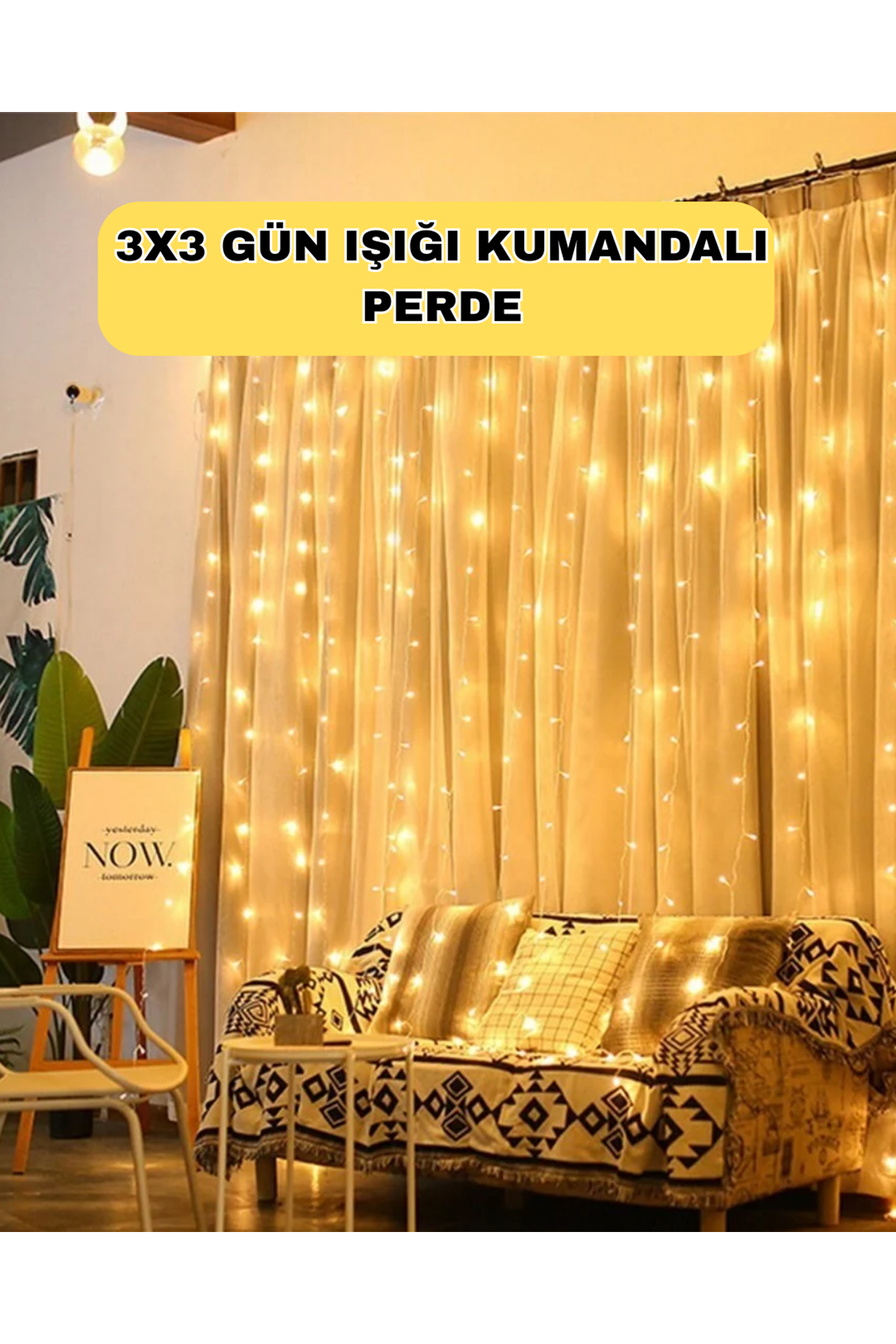 Zaman Ayarlı 8 Modlu Günışığı Perde Led Işık USB Çalışma