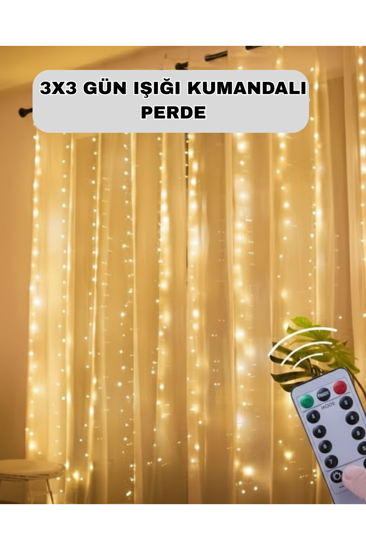 Uzaktan Kumandalı Perde Tipi Günışığı Peri Led Işık Dekorasyon