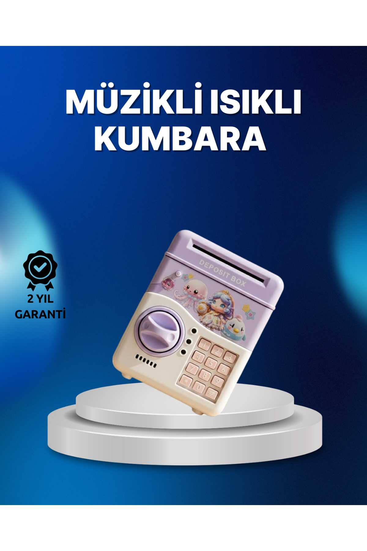 Mor Otomatik Para Girişli Elektronik Şifreli Kumbara