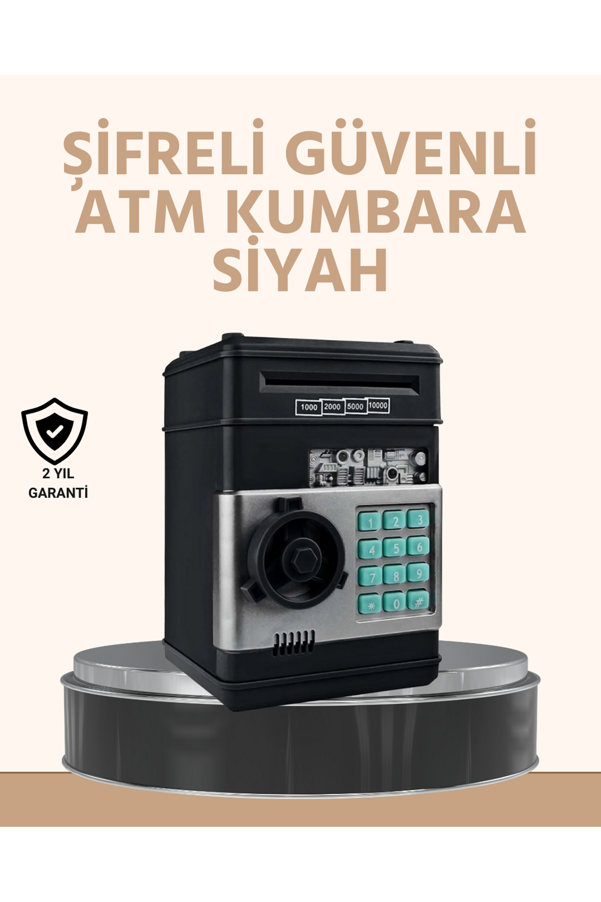 Işıklı Sesli Şifreli ATM Görünümlü Kasa Kumbara