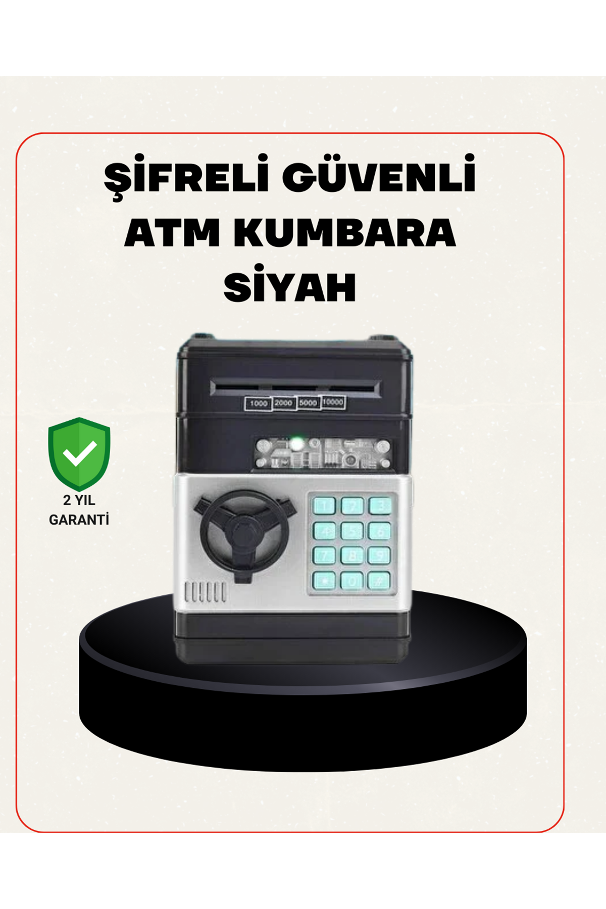 Para Kasası Görünümlü Elektronik Şifreli Kumbara