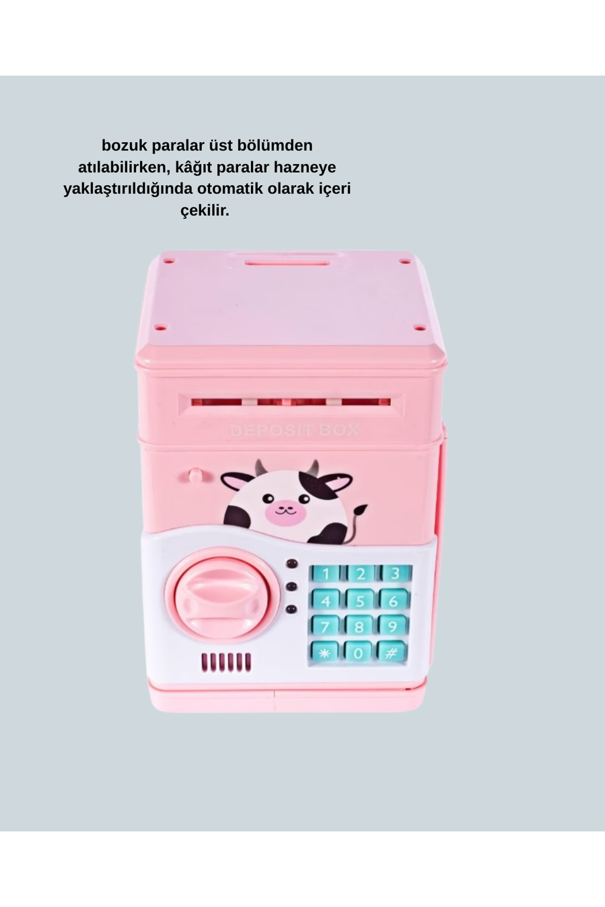 Pembe Elektronik Şifreli Otomatik Para Çeken ATM Kumbarası