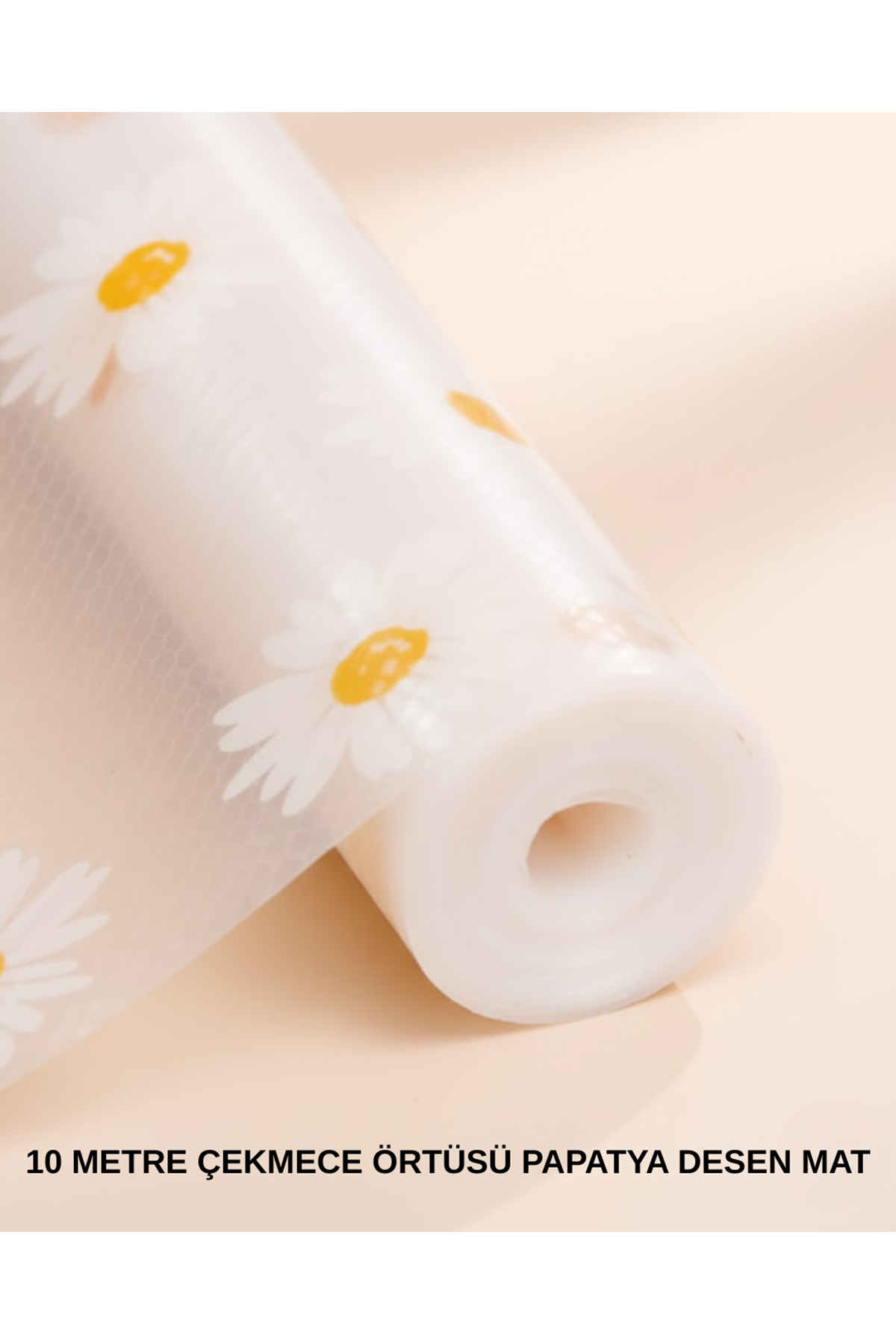 10 Metre Papatya Desenli Yapışmaz Kaydırmaz Çekmece Örtüsü