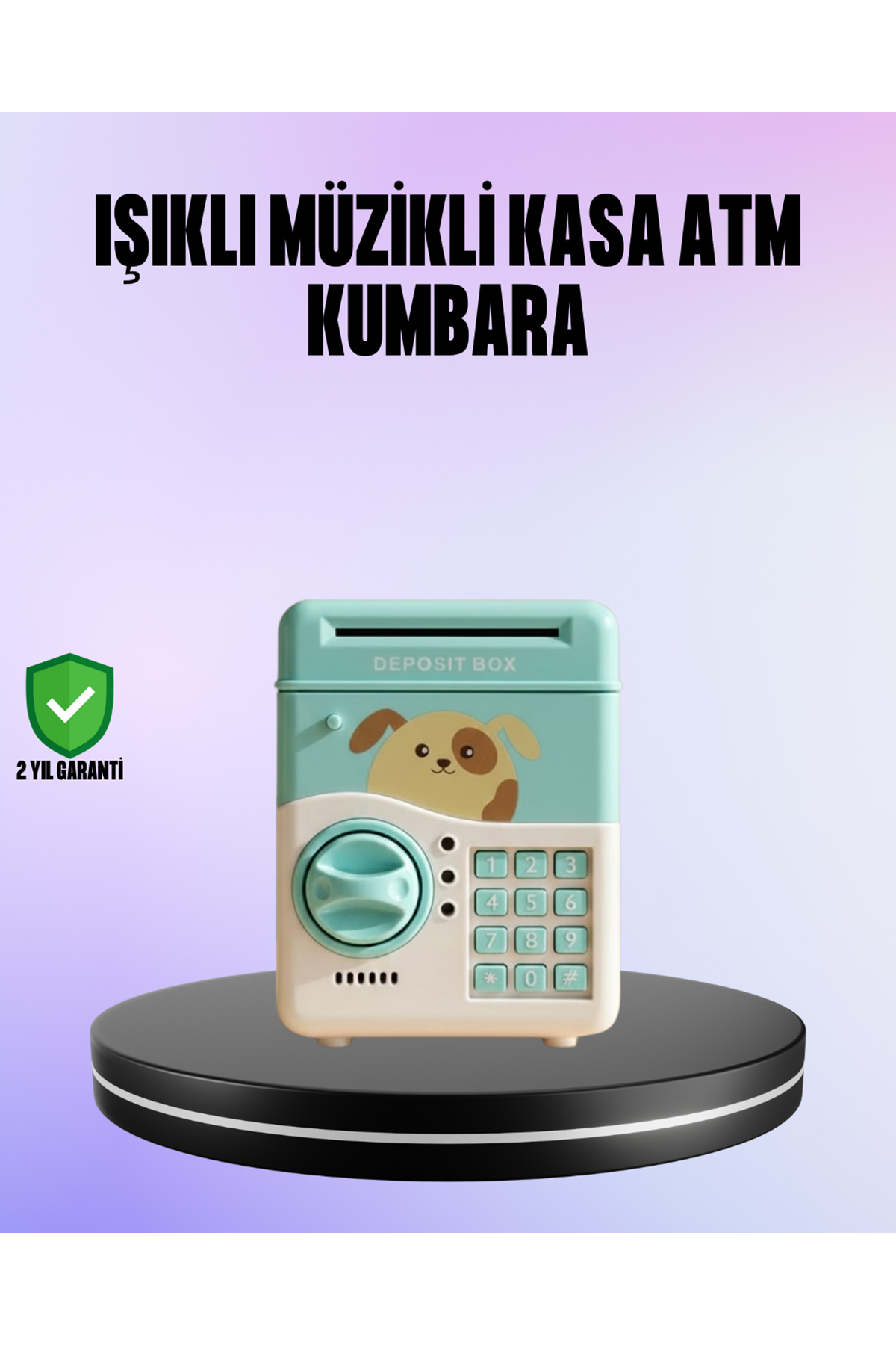 Su Yeşili Elektronik Şifreli ATM Tasarımlı Para Biriktirme Kumbarası