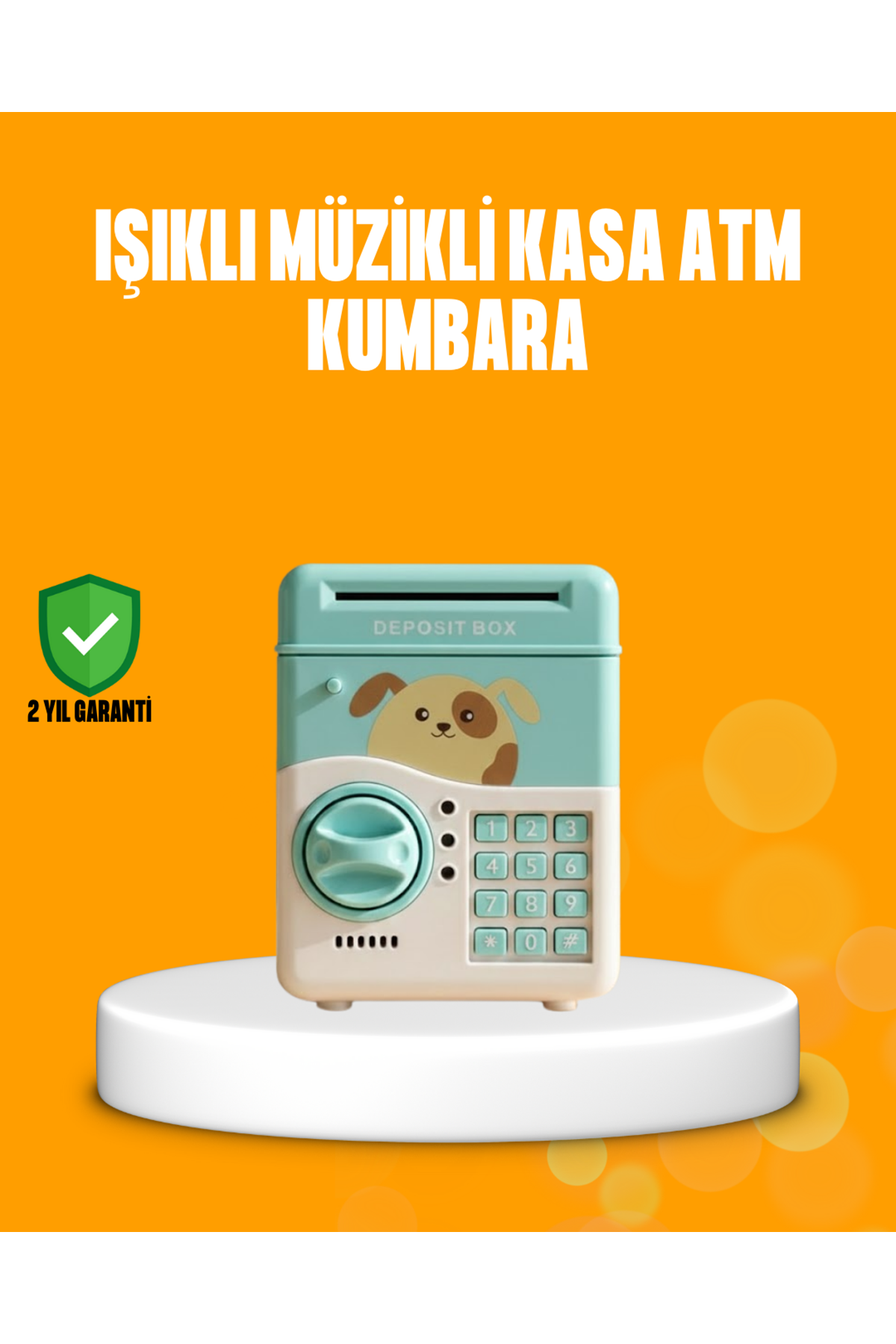 Su Yeşili ATM Kasa Görünümlü Elektronik Şifreli Çocuk Kumbarası