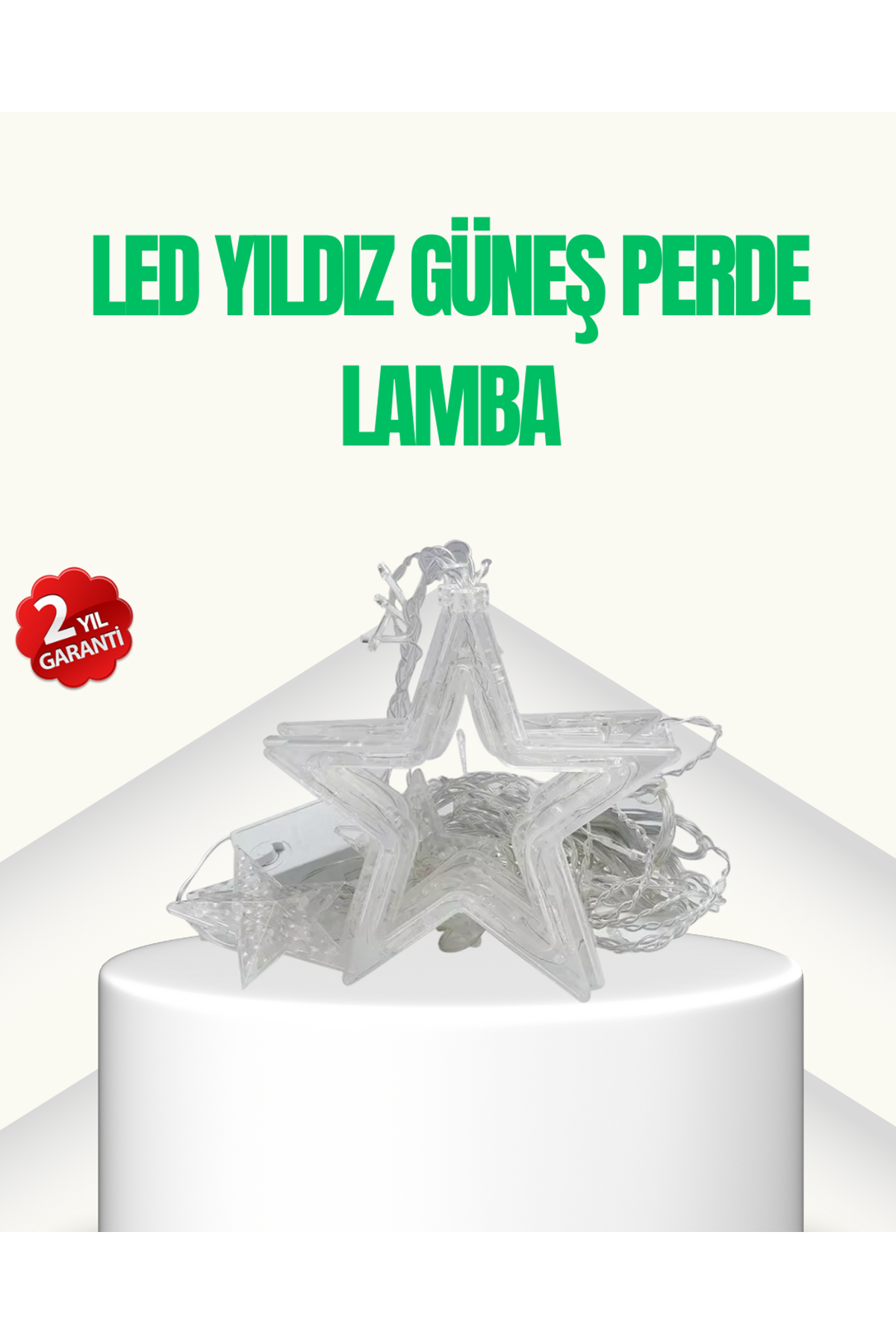 Yıldız Figürlü Perde Peri Led 3x3 Metre Dekoratif Işık