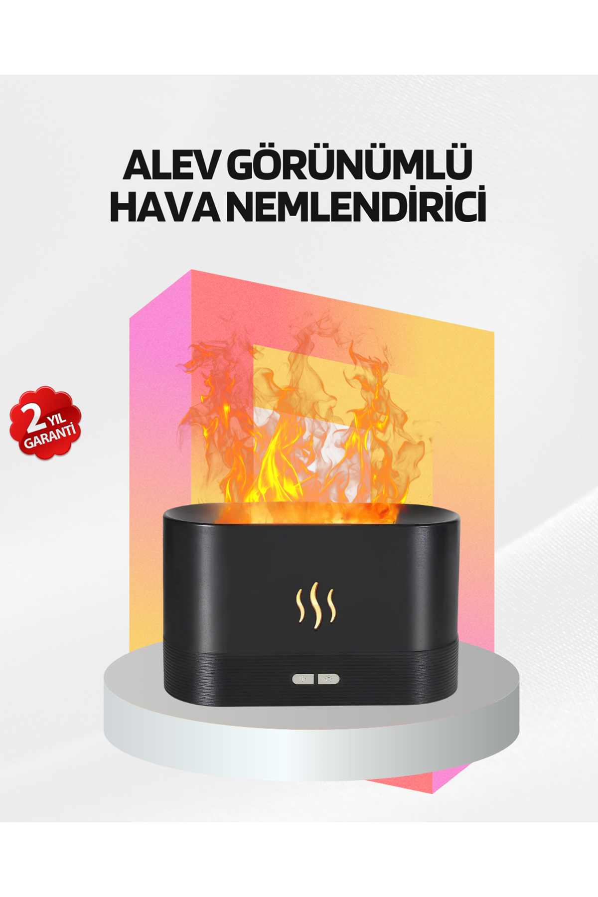Alev Görünümlü Hava Nemlendirici Kumandalı LED Işıklı Aromatik Difüzör