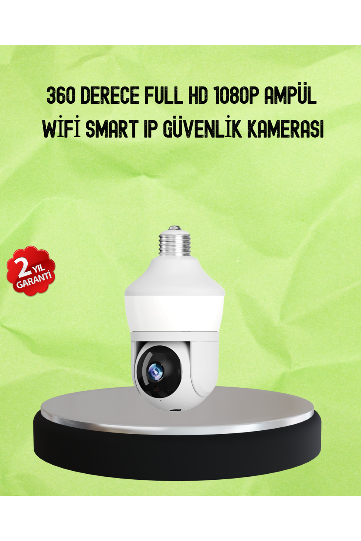 Hareket Algılamalı 360° Wi-Fi Akıllı Ampül Kamera