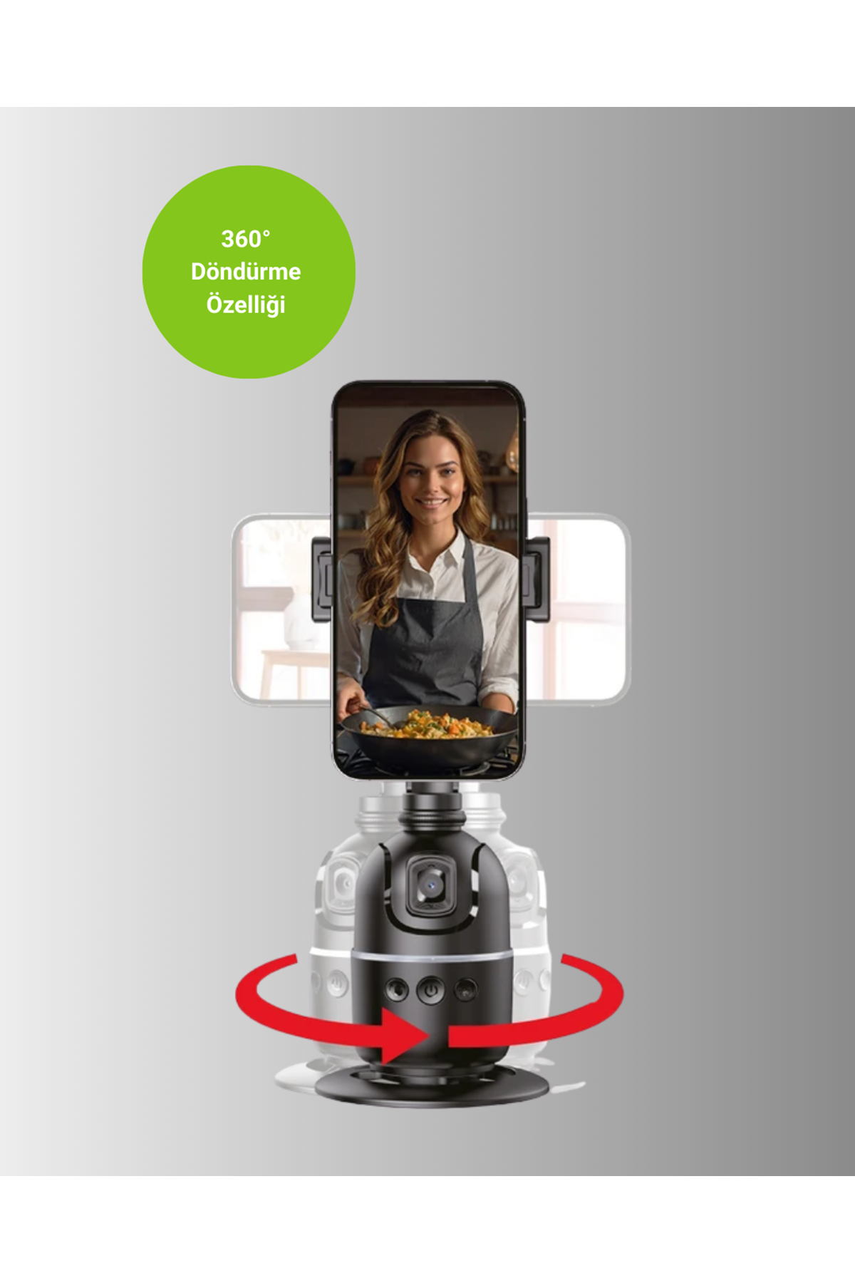 Sosyal Medya İçerikleri İçin Otomatik Yüz Takipli 360° Döner Gimbal Stand