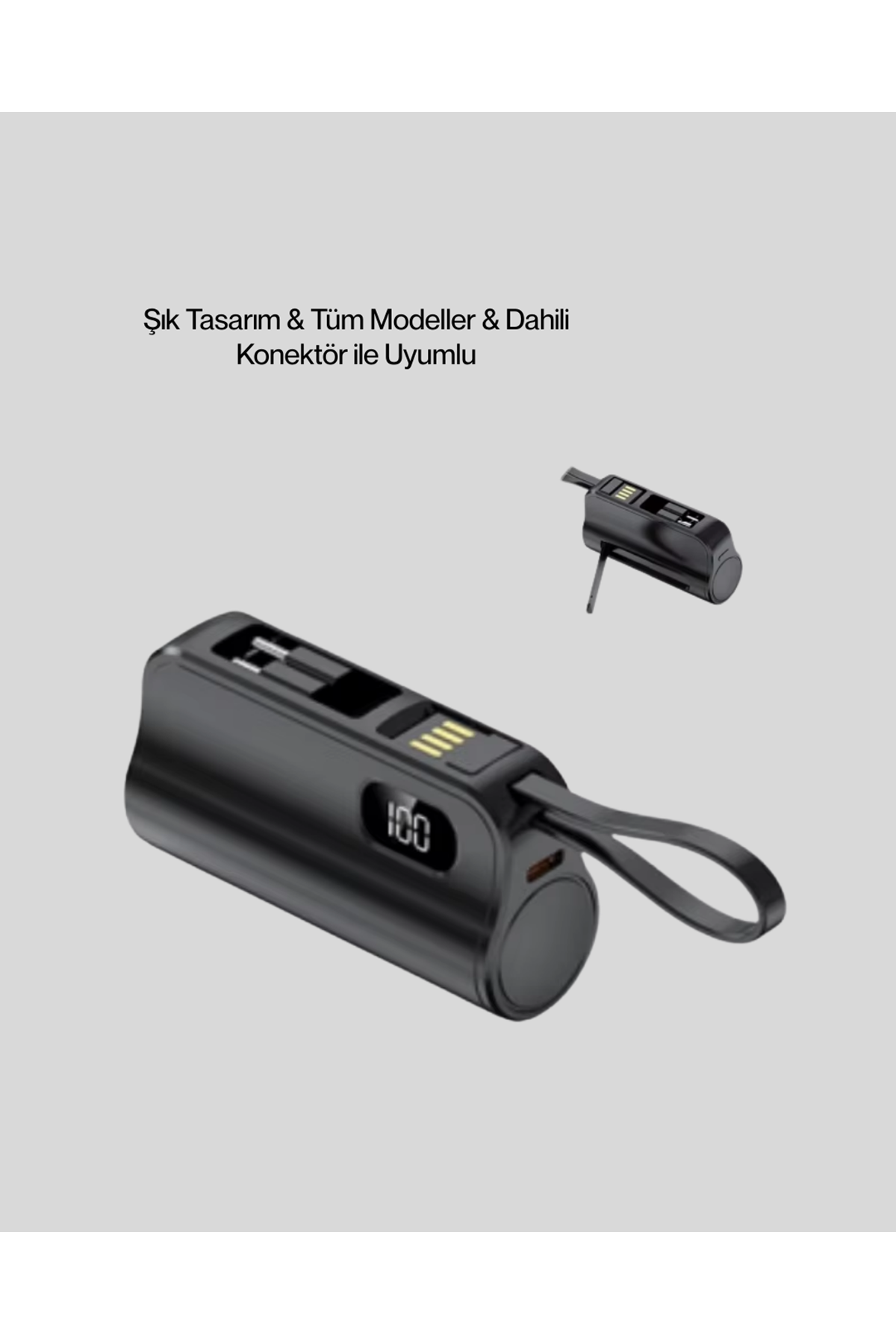 Dahili Konektörlü 20W Hızlı Şarj Mini Taşınabilir Powerbank