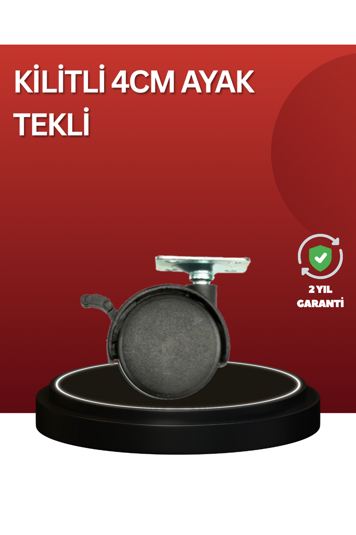 Sessiz Dönen Kilitli Mobilya Tekerleği 4 cm