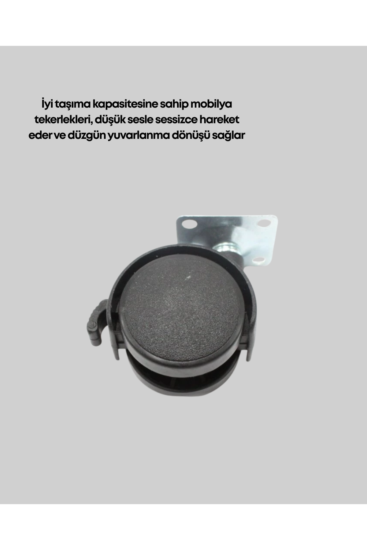 Sessiz Dönen Kilitli Mobilya Tekerleği 4 cm