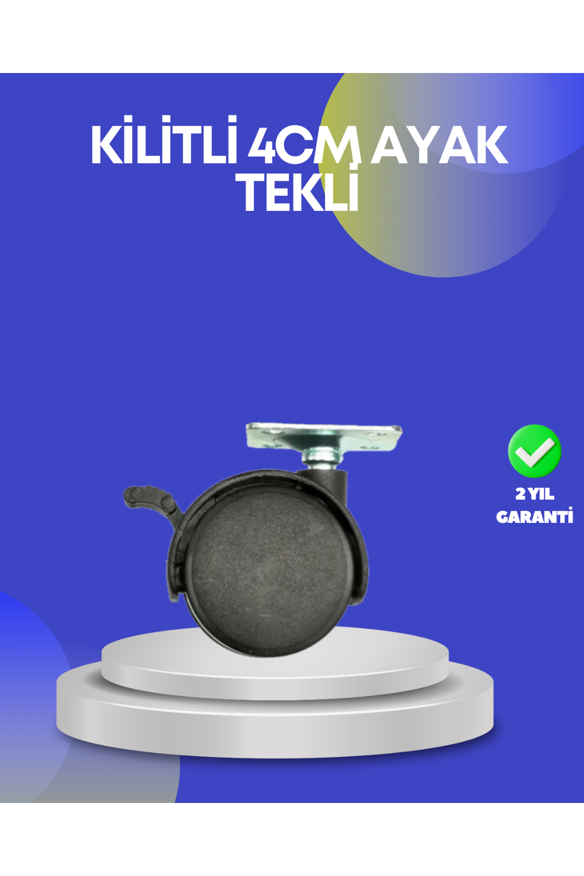 Dolap ve Raflar İçin 4 cm Kilitli Tekerlek Tekli