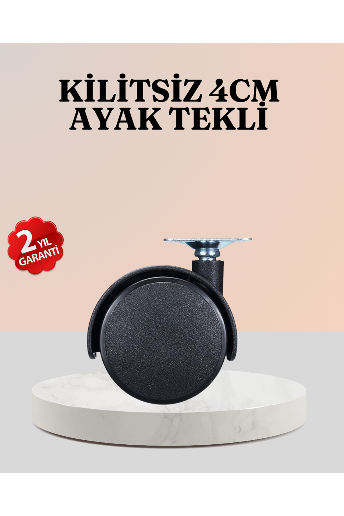 4 cm Çap Kilitsiz Tekerlek Ayağı Tekli Hafif Mobilyalar İçin