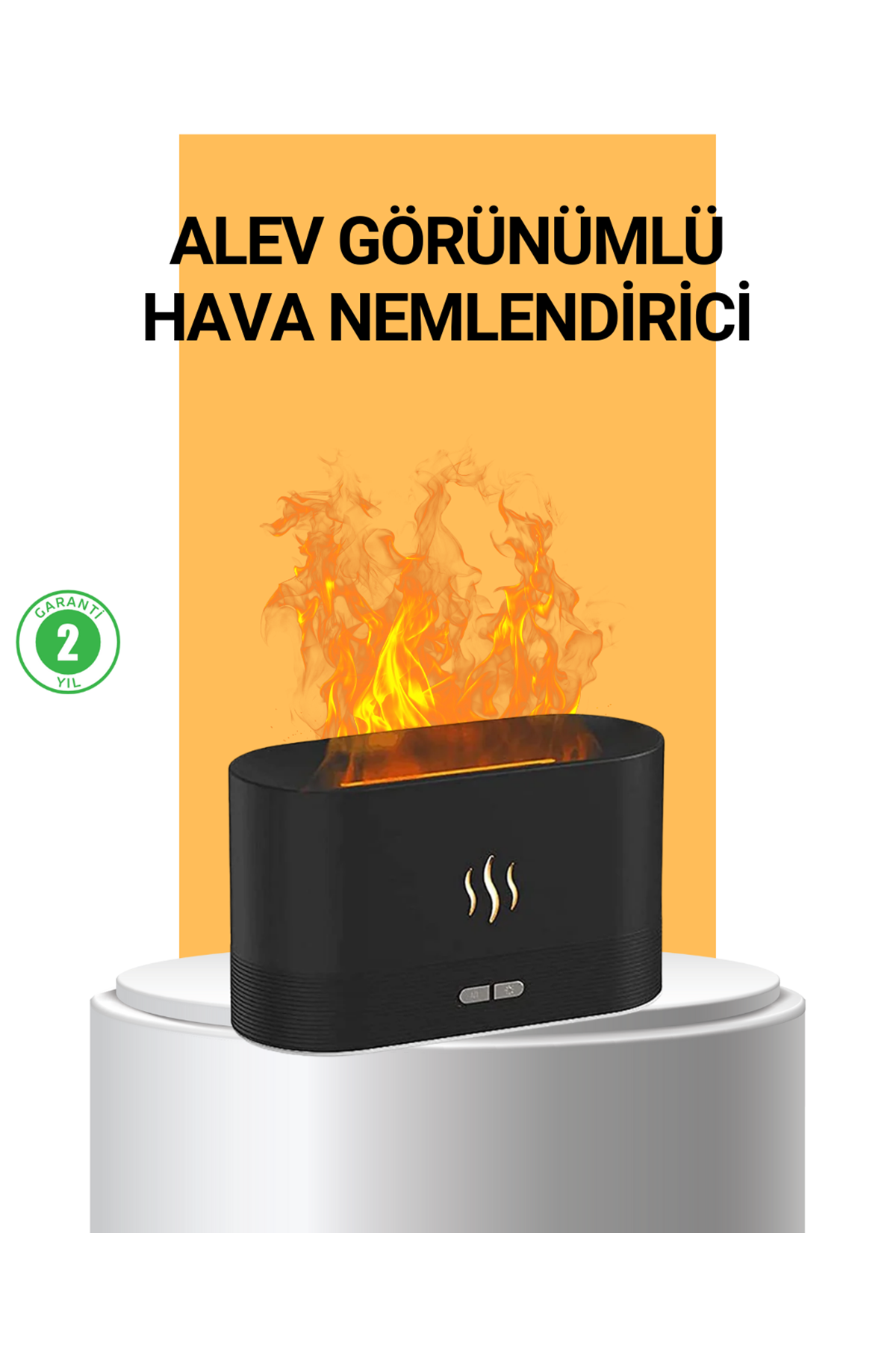 Modern Tasarımlı Alev Efektli LED Aromaterapi Hava Nemlendirici