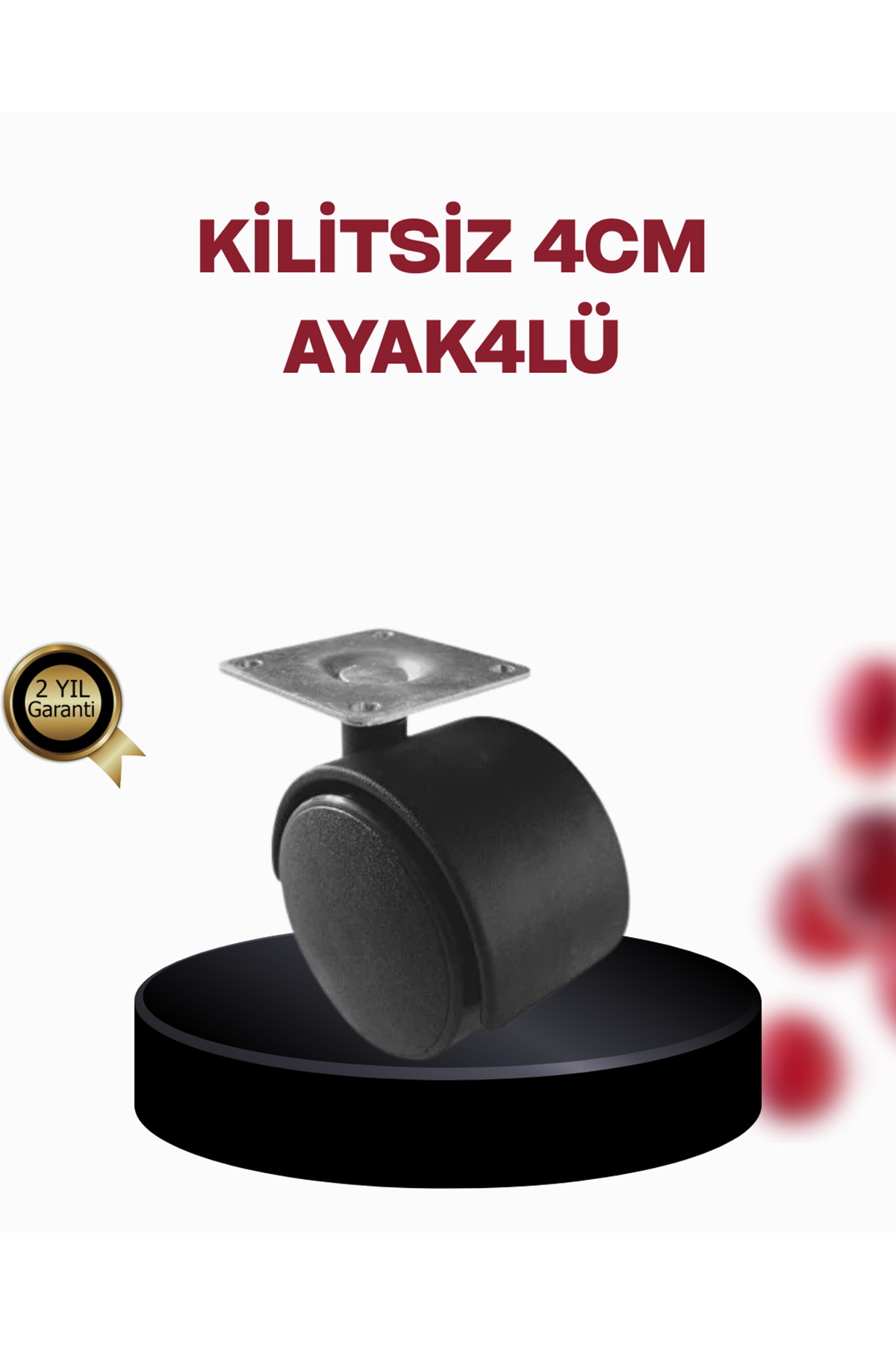 4 cm Döner Ayak Kilitsiz 4 Adet Mobilya ve Sehpa Ayağı