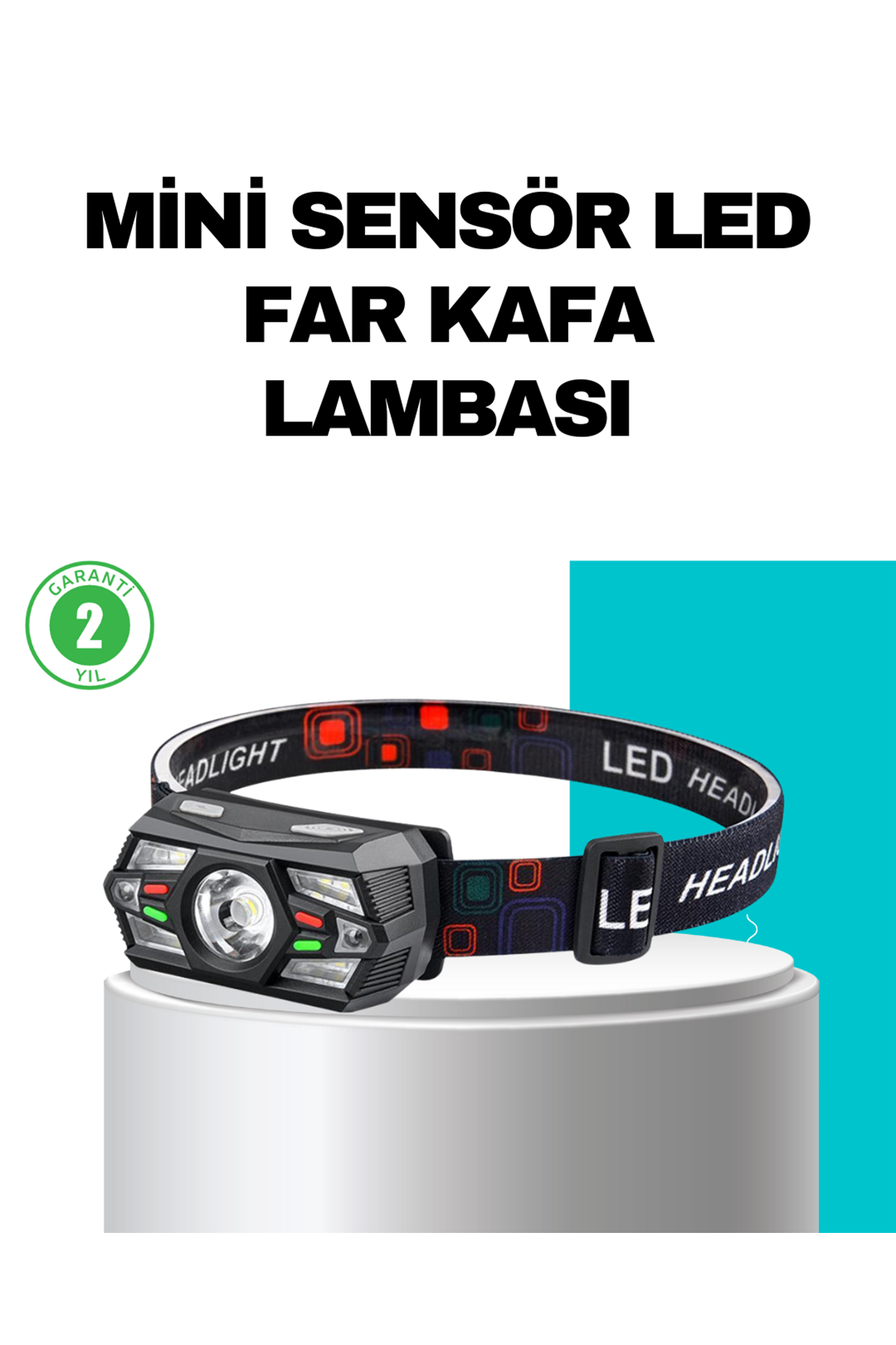 Hareket Sensörlü Şarjlı LED Far Suya Dayanıklı Çok Modlu