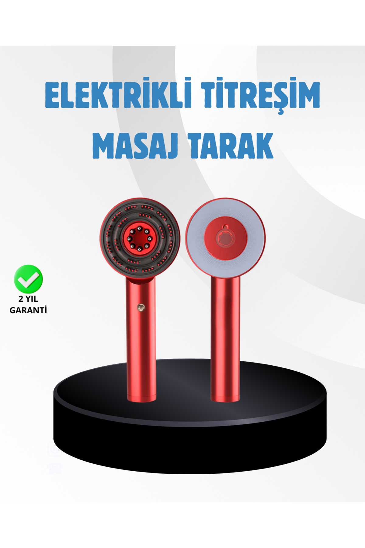 Saç Büyüme Destekleyici Elektrikli Masaj Tarak LED ve Titreşimli