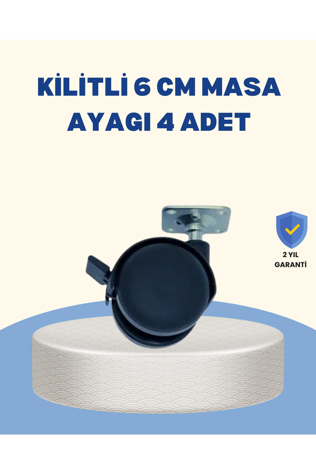 Kilitli Mobilya Tekerleği 6 cm 4’lü Kolay Kurulum