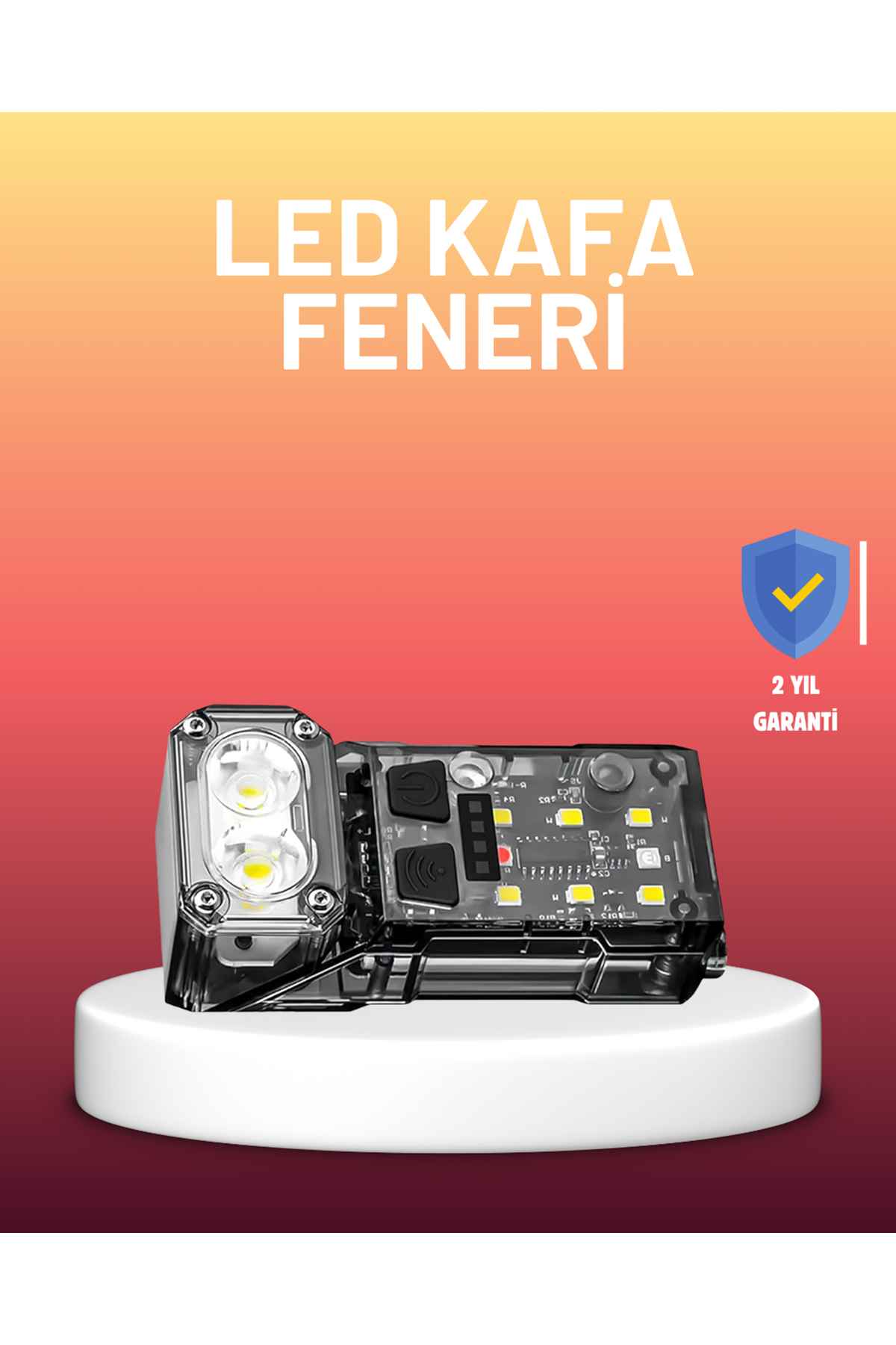3 Fonksiyonlu LED Far El Feneri Çalışma Lambası Uzun Pil Ömürlü