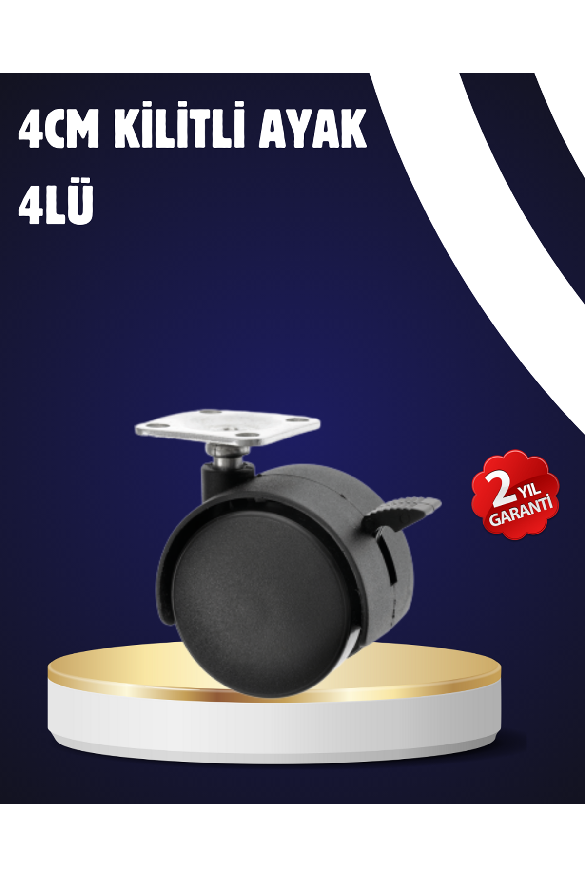 4’lü Kilitli Tekerlek Ayak 4 cm Sessiz ve Dayanıklı