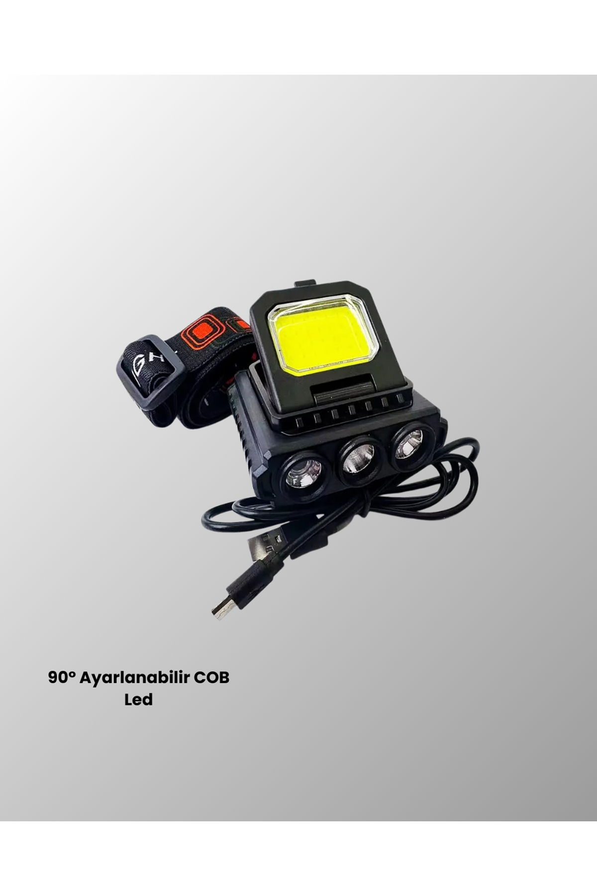 COB + XPE LED Kafa Feneri 800 Lumen USB Type C Şarjlı Çok Modlu