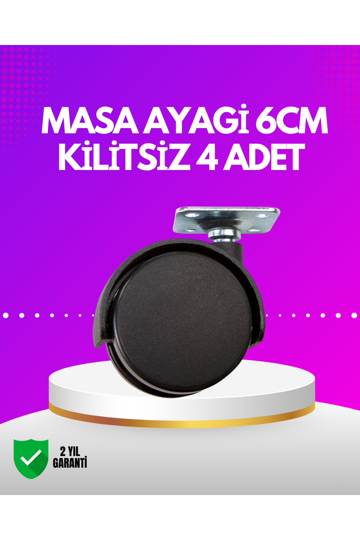 Masa ve Koltuk İçin Kilitsiz Tekerlek Seti 6 cm