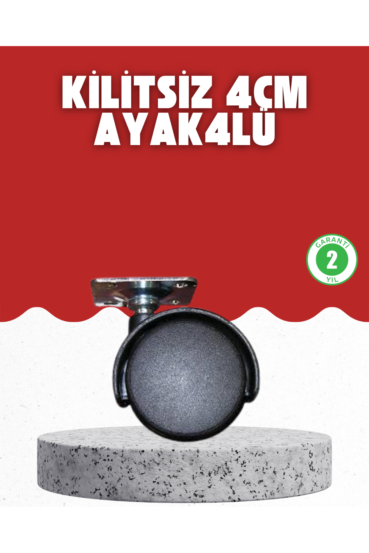 4 cm Kilitsiz Tekerlek Ayak Seti Zemin Koruyucu