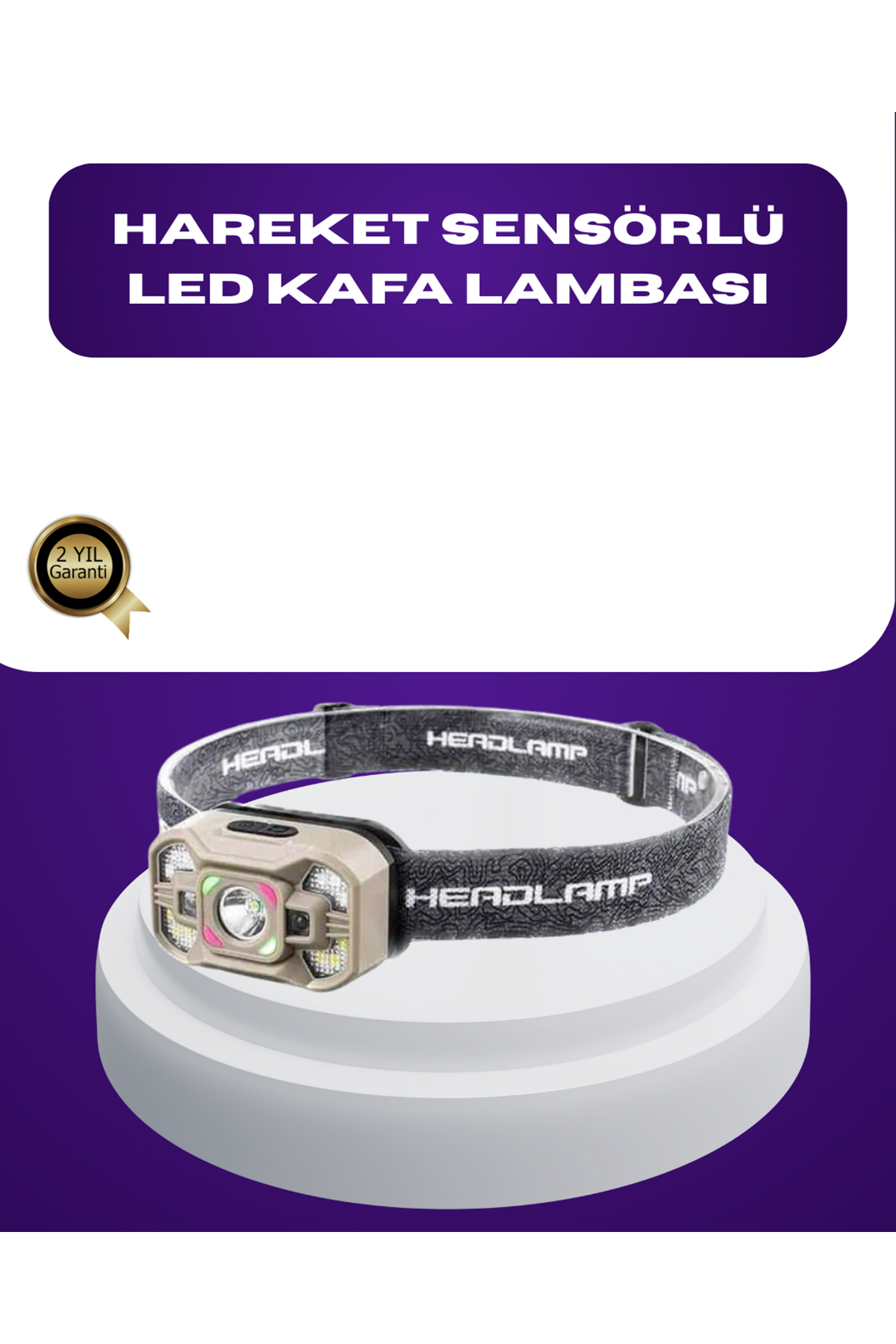 Wave Sensörlü LED Kafa Lambası Şarjlı Ayarlanabilir Işık